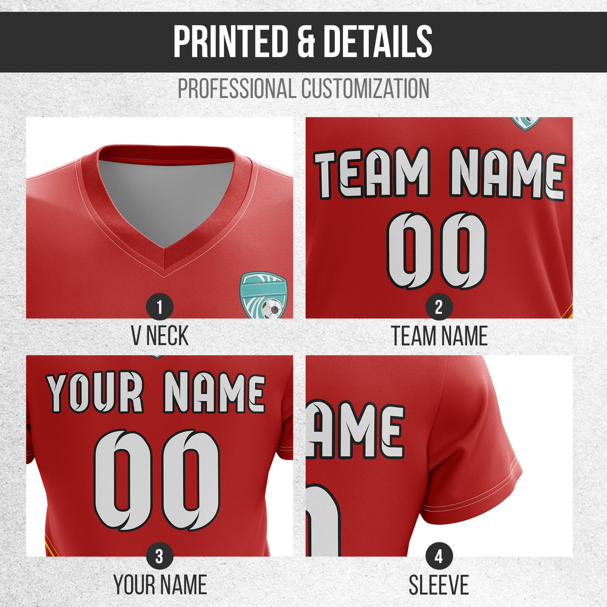 Custom WaveLine Stripe V-Neck Red Sport Tops Jersey