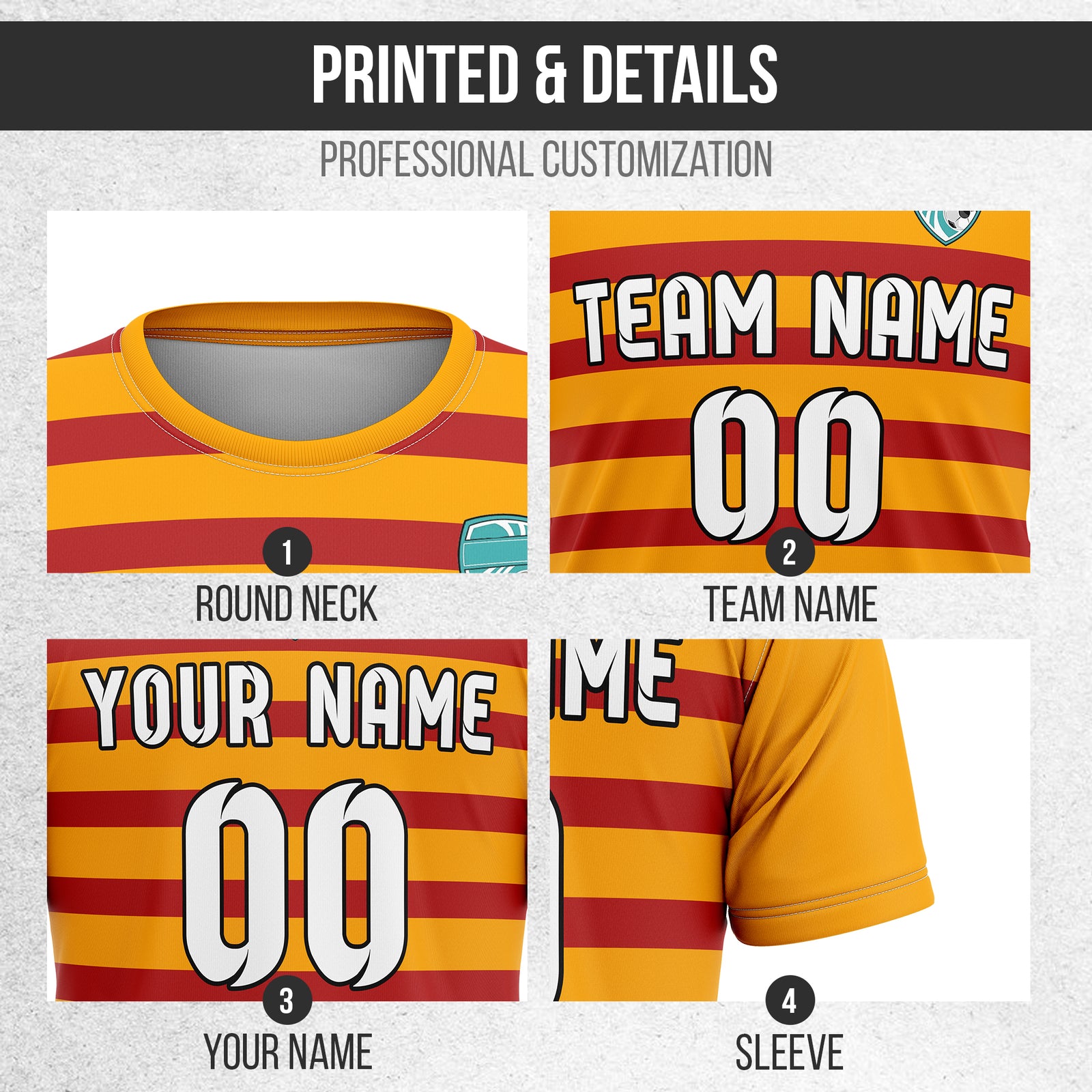 Custom Soccer R Stripes Orange Sports Tops Jersey