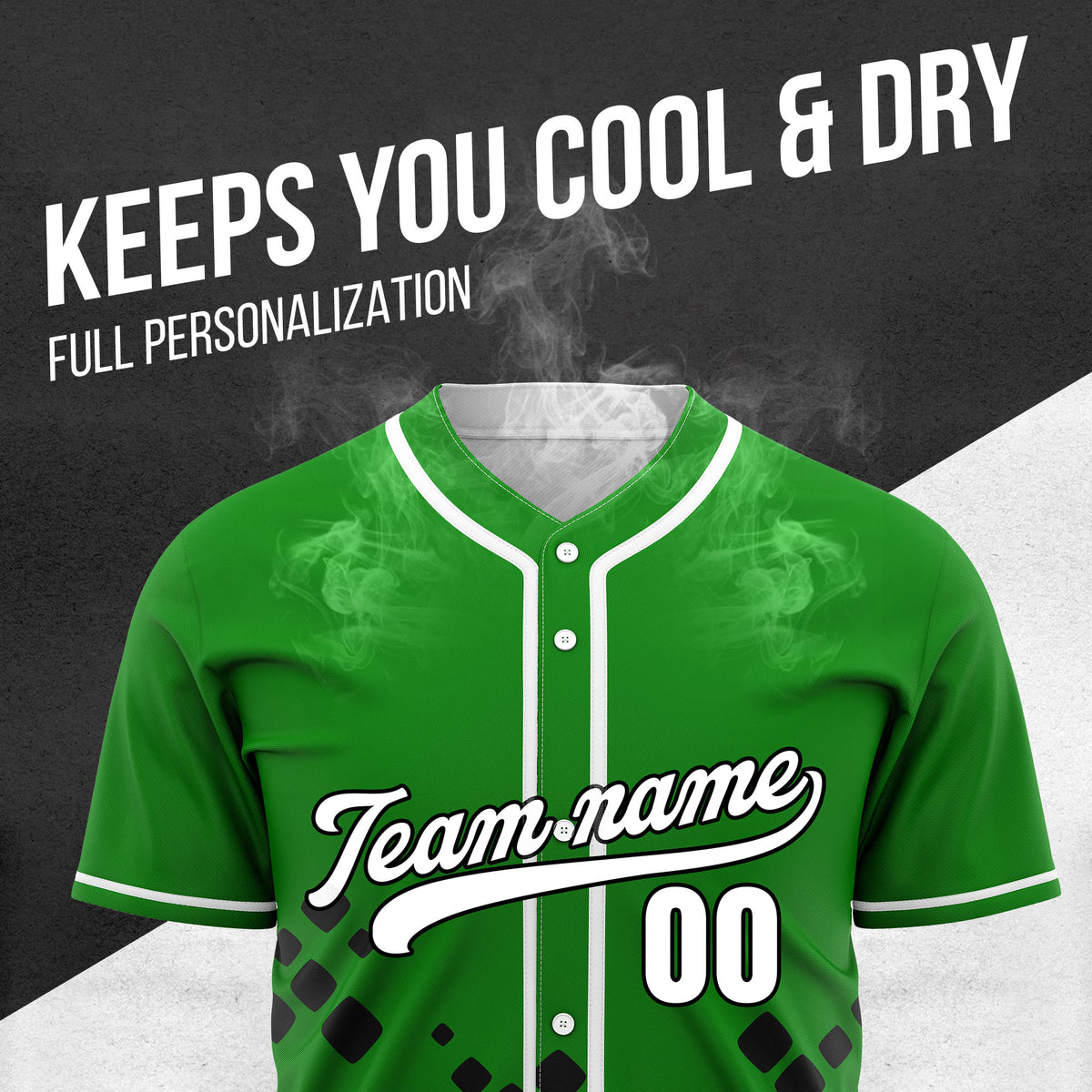 Custom Shadow Spark Green Baseball Sports Jersey Personalized Uniform with Name & Number