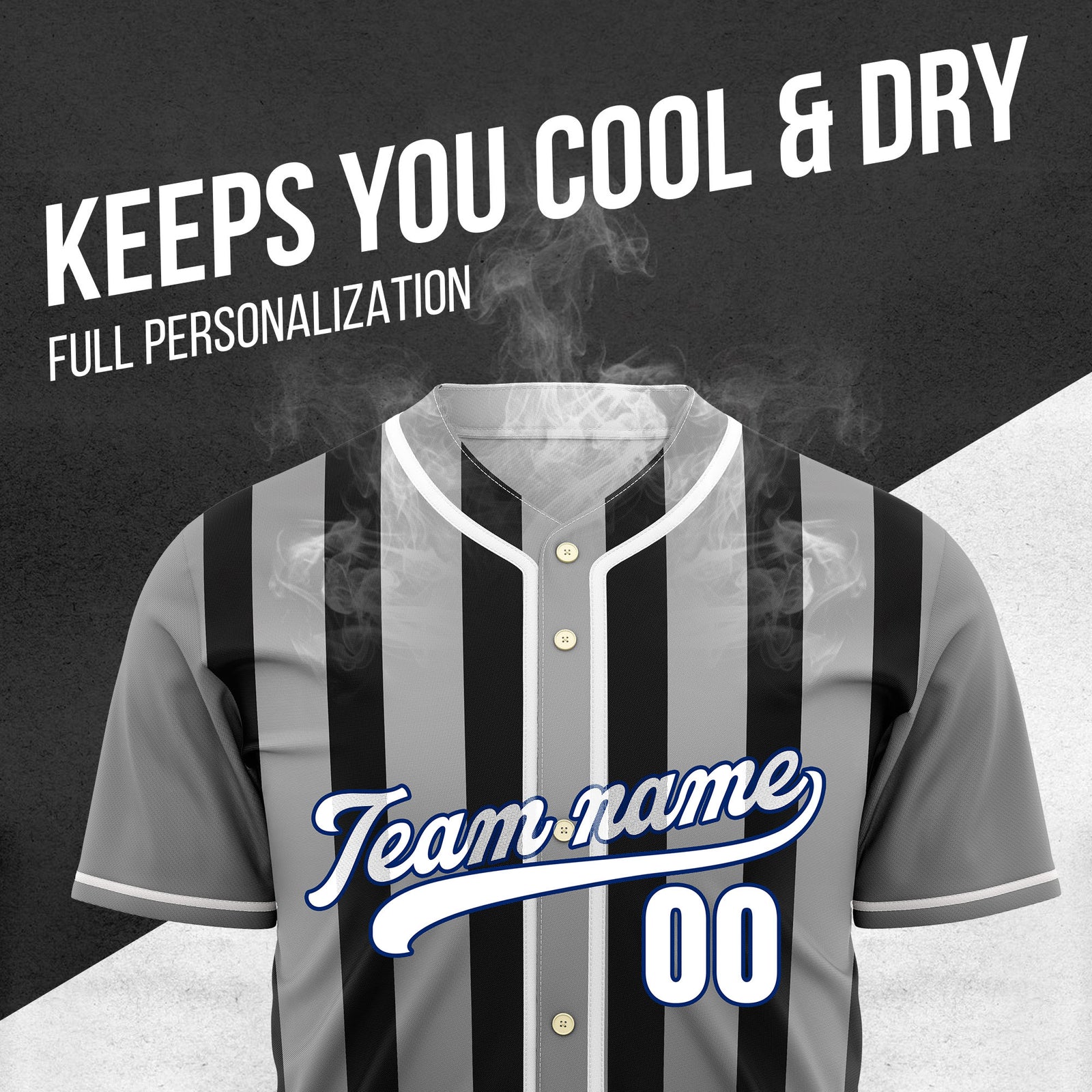 Custom Strikeforce Grey Raglan Style Baseball Sports Jersey Personalized Uniform with Name & Number