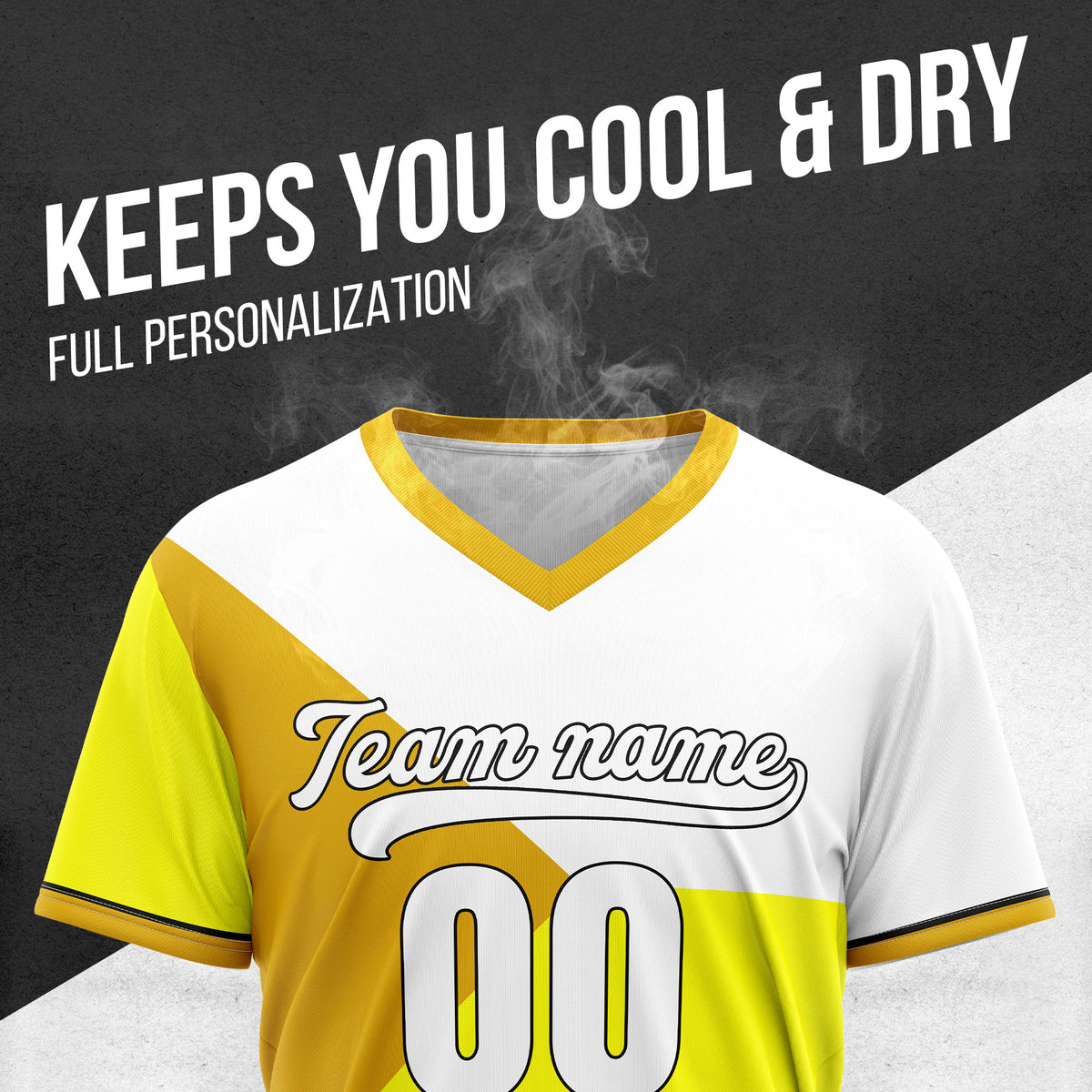 Custom FlexCore Yellow Baseball Sports Jersey Personalized Uniform with Name & Number