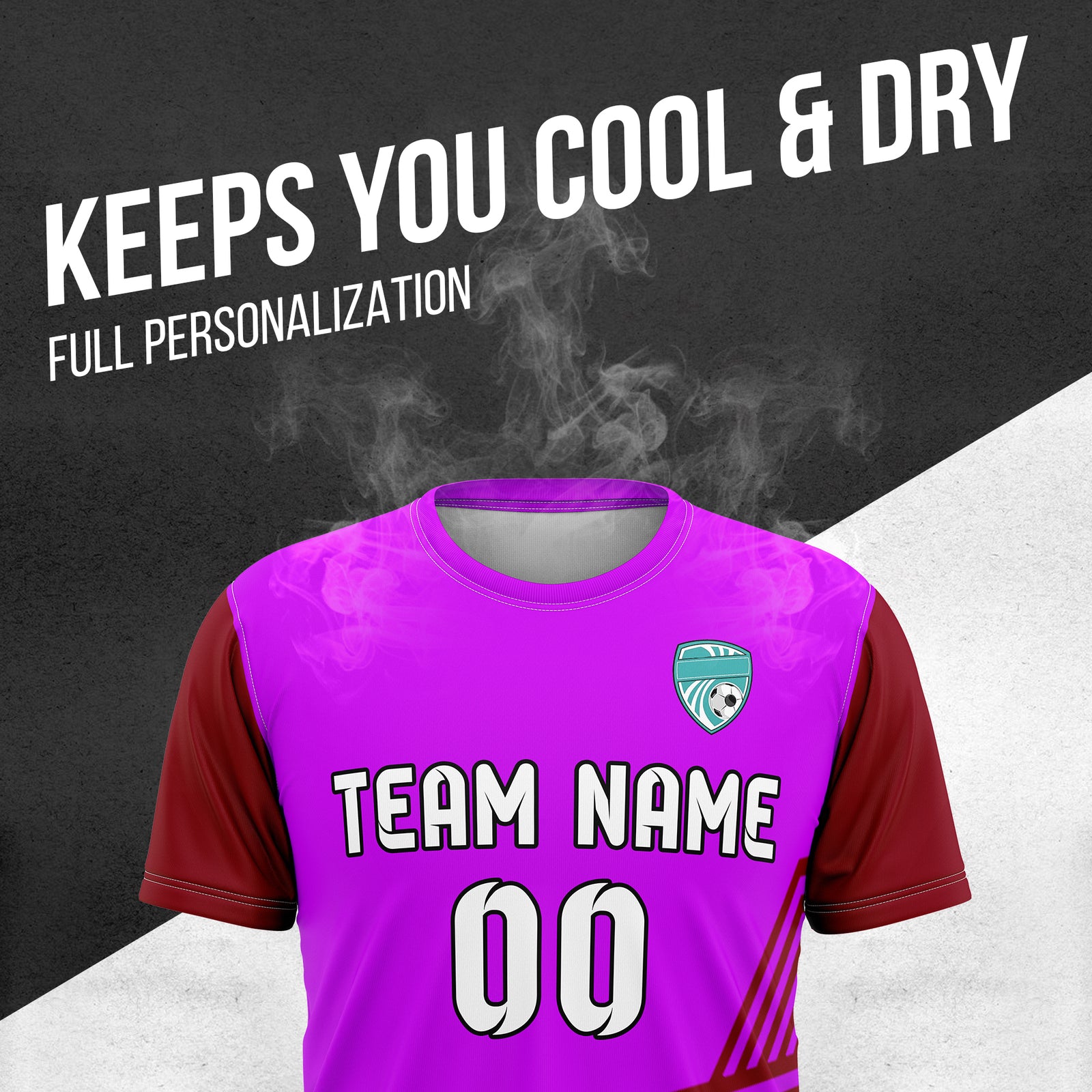Custom Soccer R Side Pattern Purple Rapid Line Sports Tops Jersey