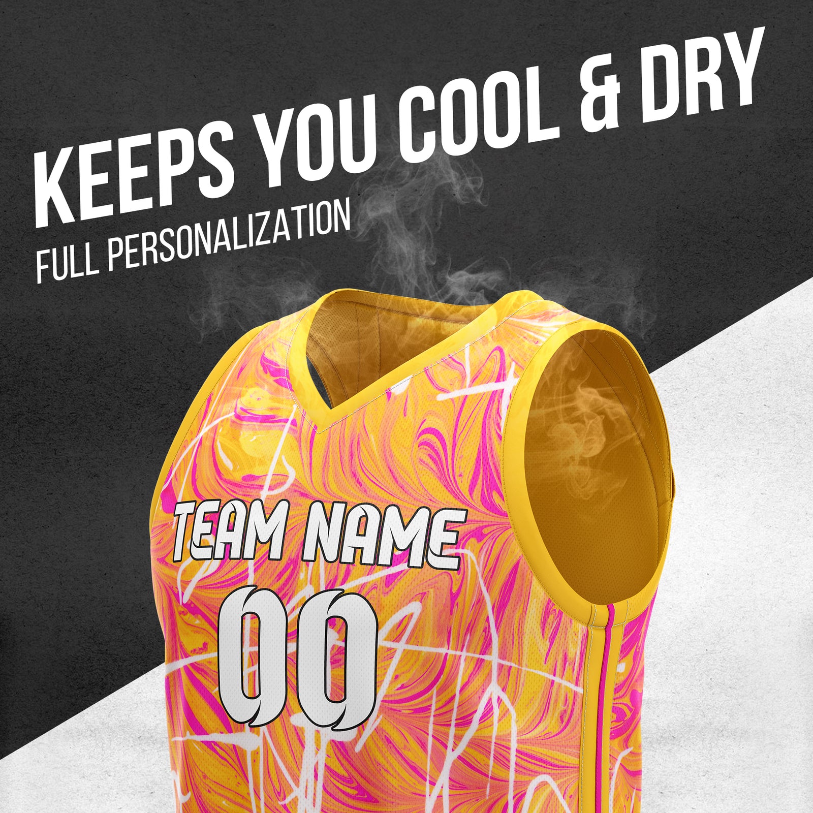 Custom Elite Graffiti Pattern Orange Basketball Top