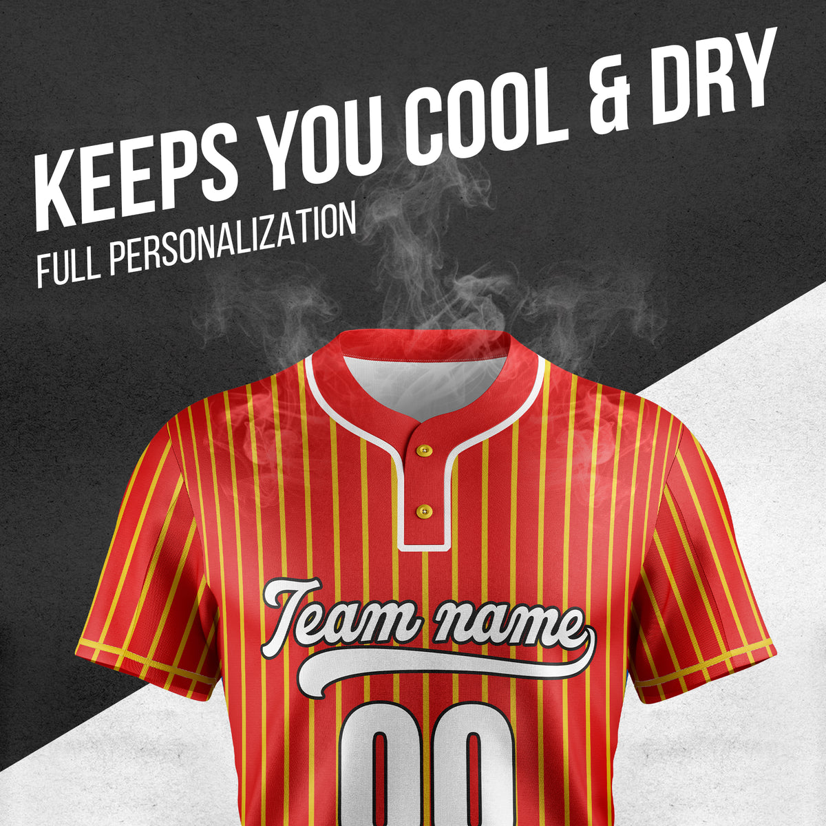 Custom Pinstripe Baseball Red Sports Jersey Personalized Uniform with Name & Number