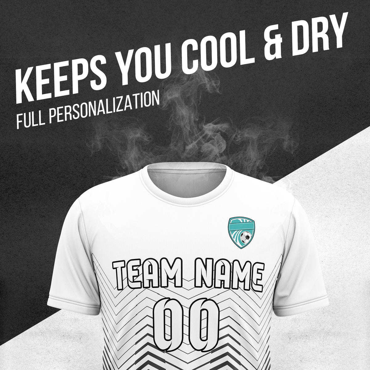 Custom Soccer R Side Pattern White Apex Strike Sports Tops Jersey