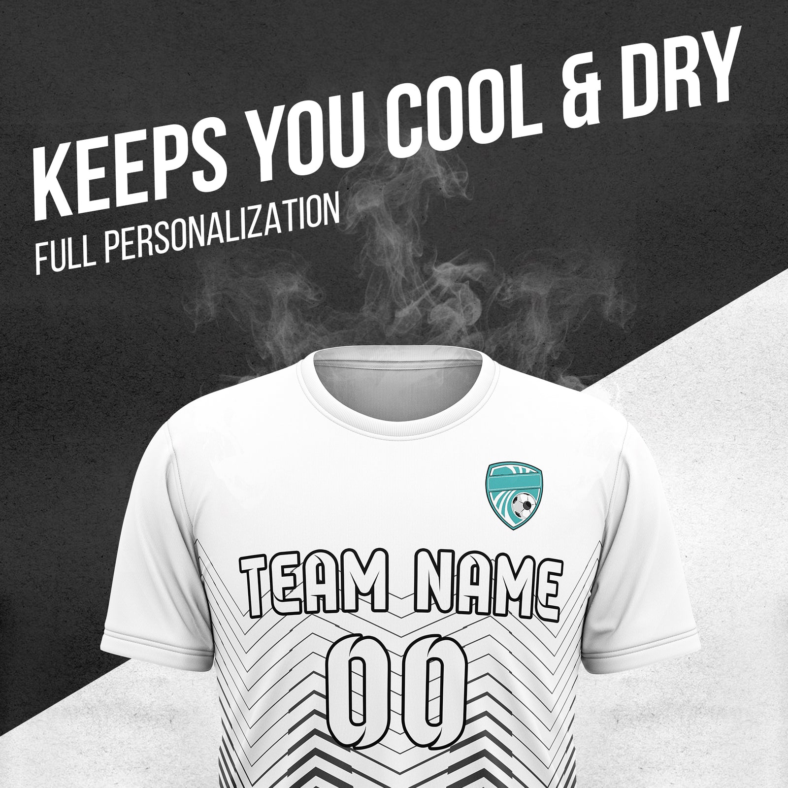 Custom Soccer R Side Pattern White Apex Strike Sports Tops Jersey