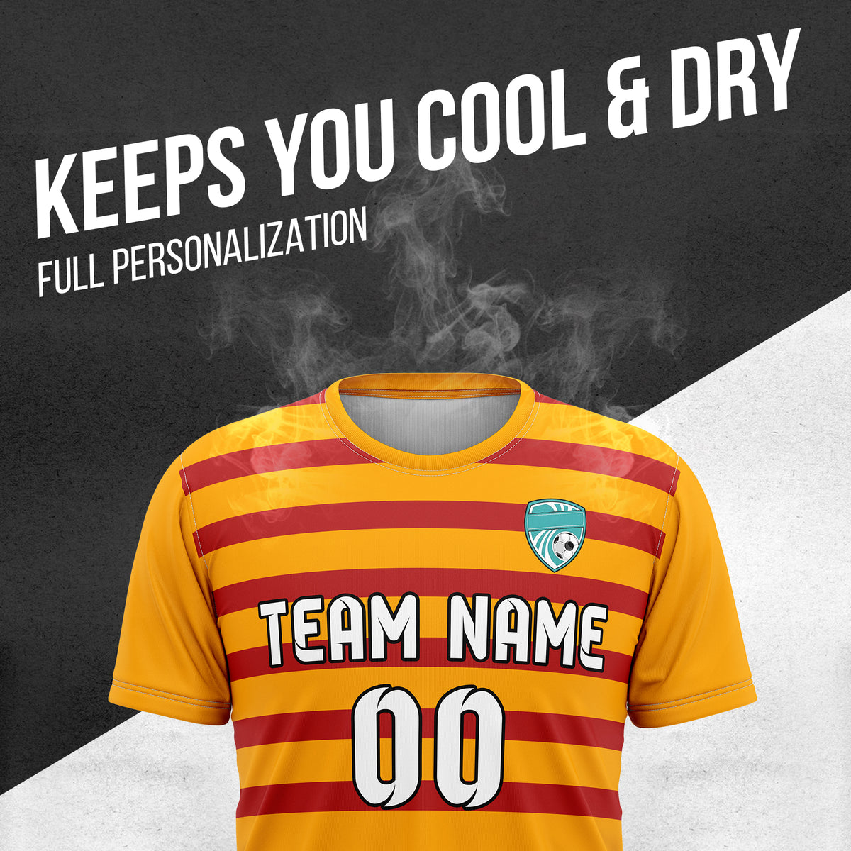 Custom Soccer R Stripes Orange Sports Tops Jersey