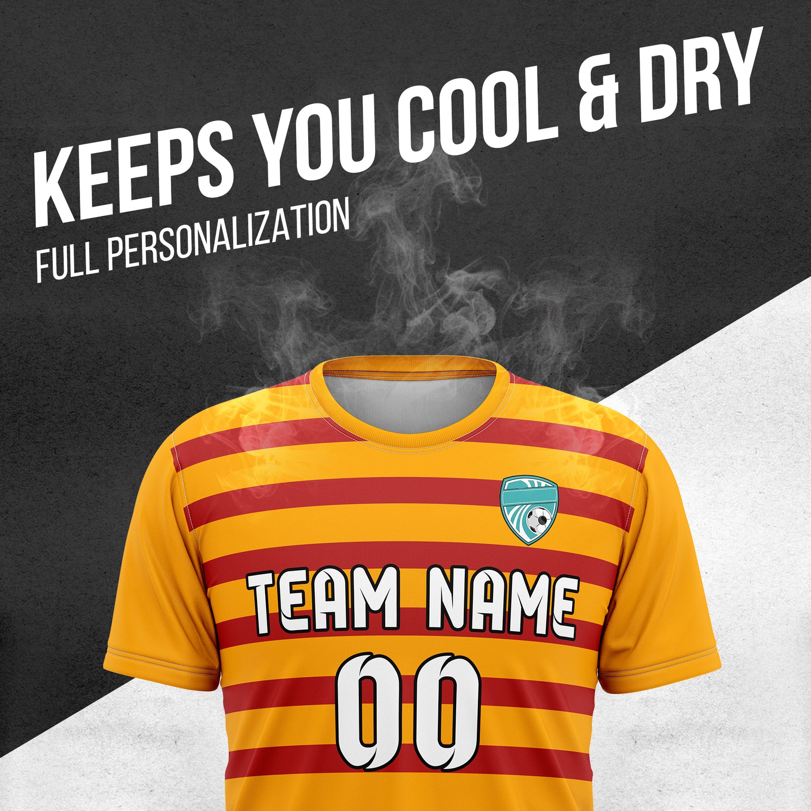 Custom Soccer R Stripes Orange Sports Tops Jersey