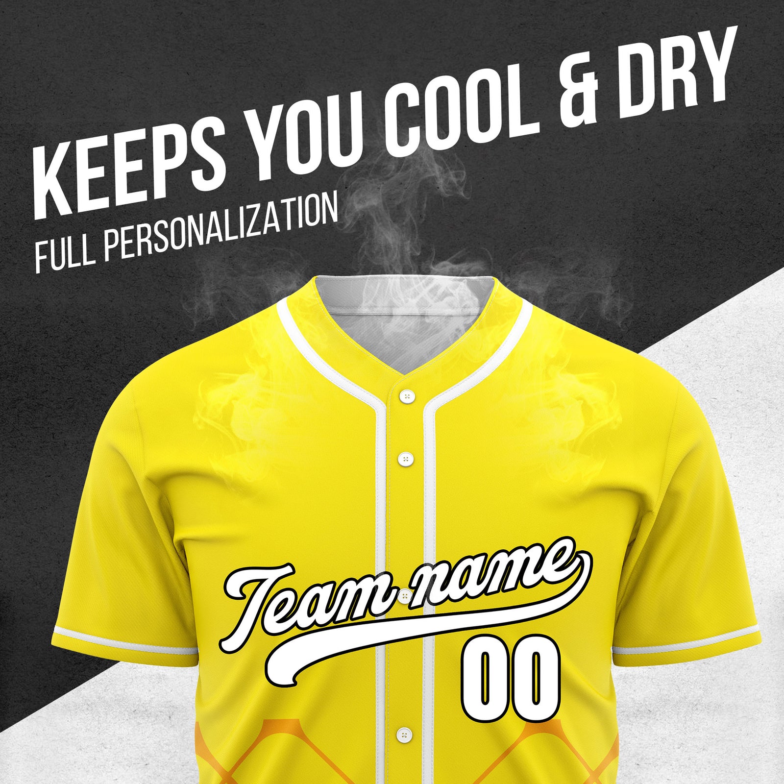 Custom Gridlock Yellow Baseball Sports Jersey Personalized Uniform with Name & Number