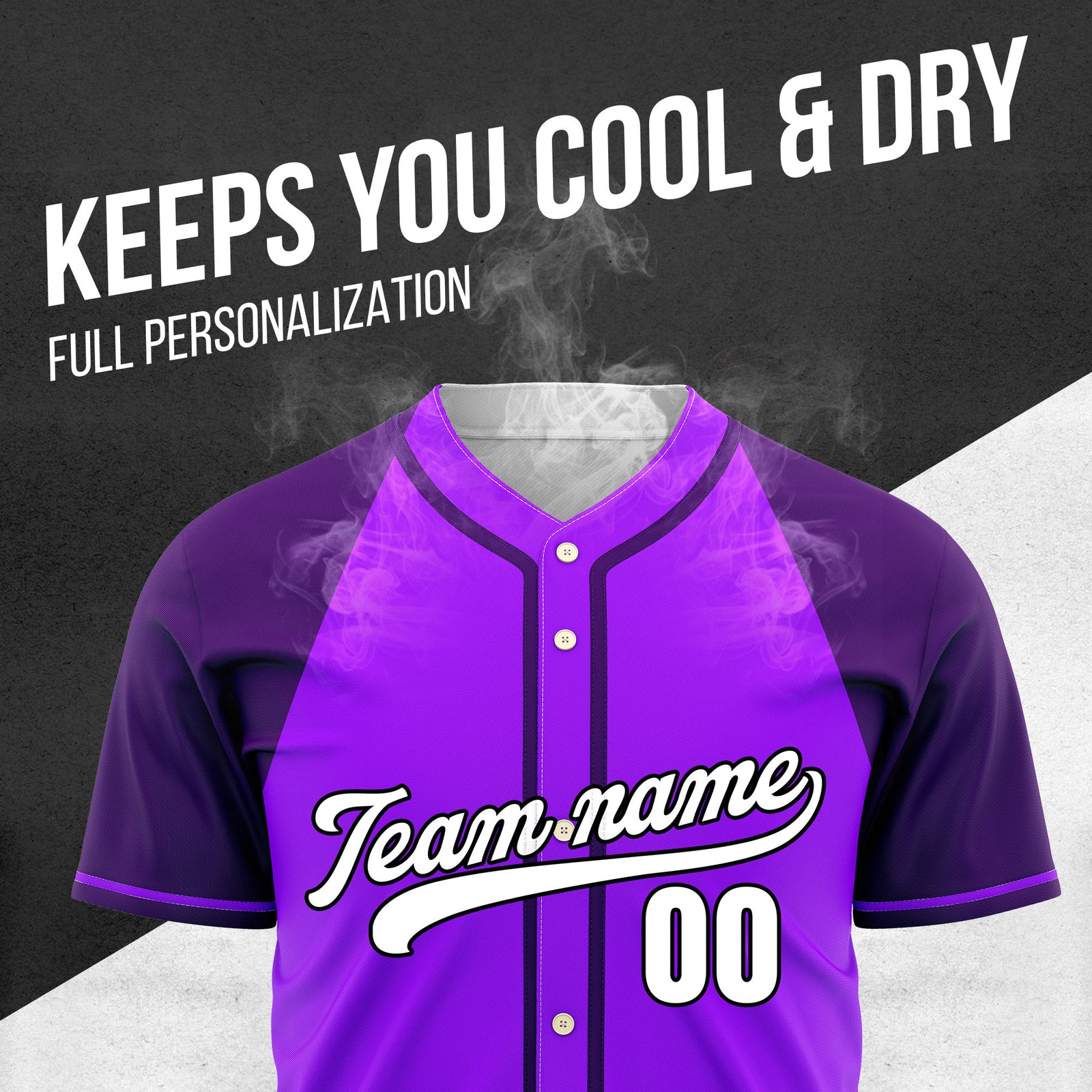 Custom Desert Blaze Purple Raglan Style Baseball Sports Jersey Personalized Uniform with Name & Number