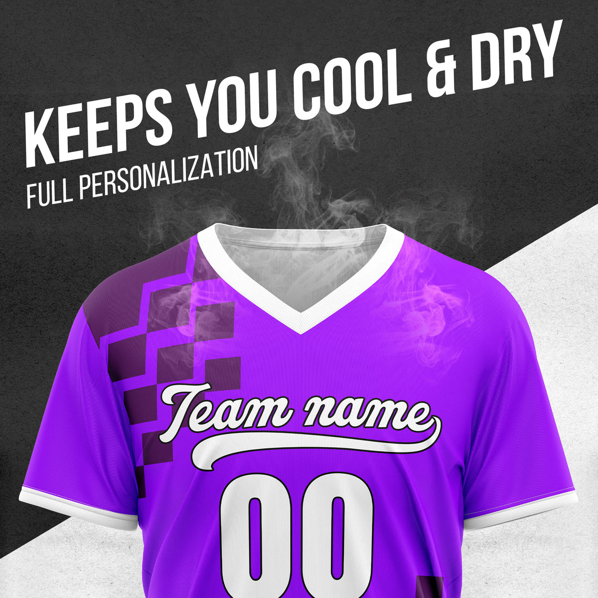 Custom Shadow Pixel Purple Baseball Sports Jersey Personalized Uniform with Name & Number