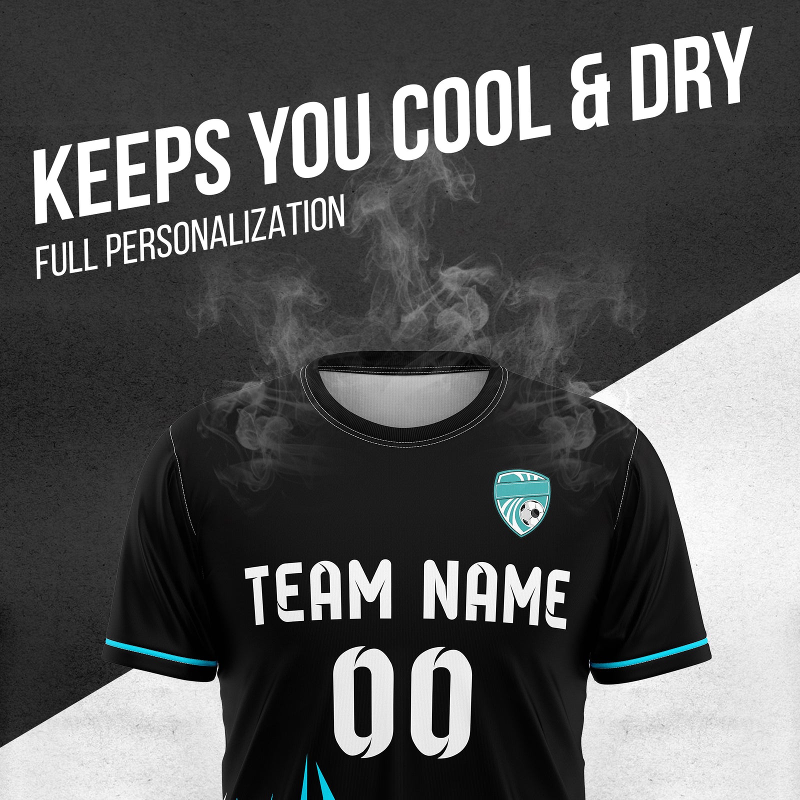 Custom Spark Strike R-Side Pattern Black Sport Tops Jersey