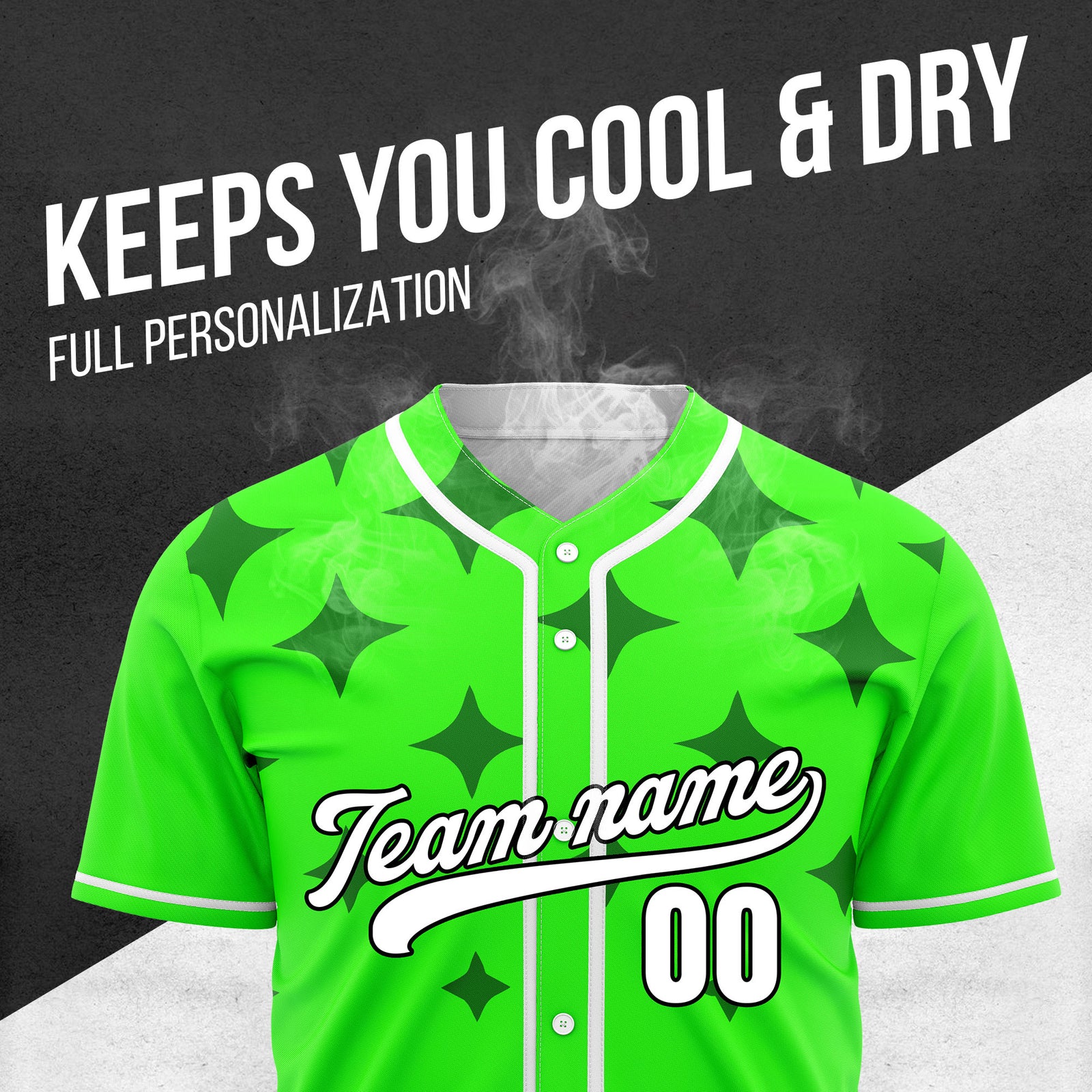 Custom Starlight Neon Green Baseball Sports Jersey Personalized Uniform with Name & Number