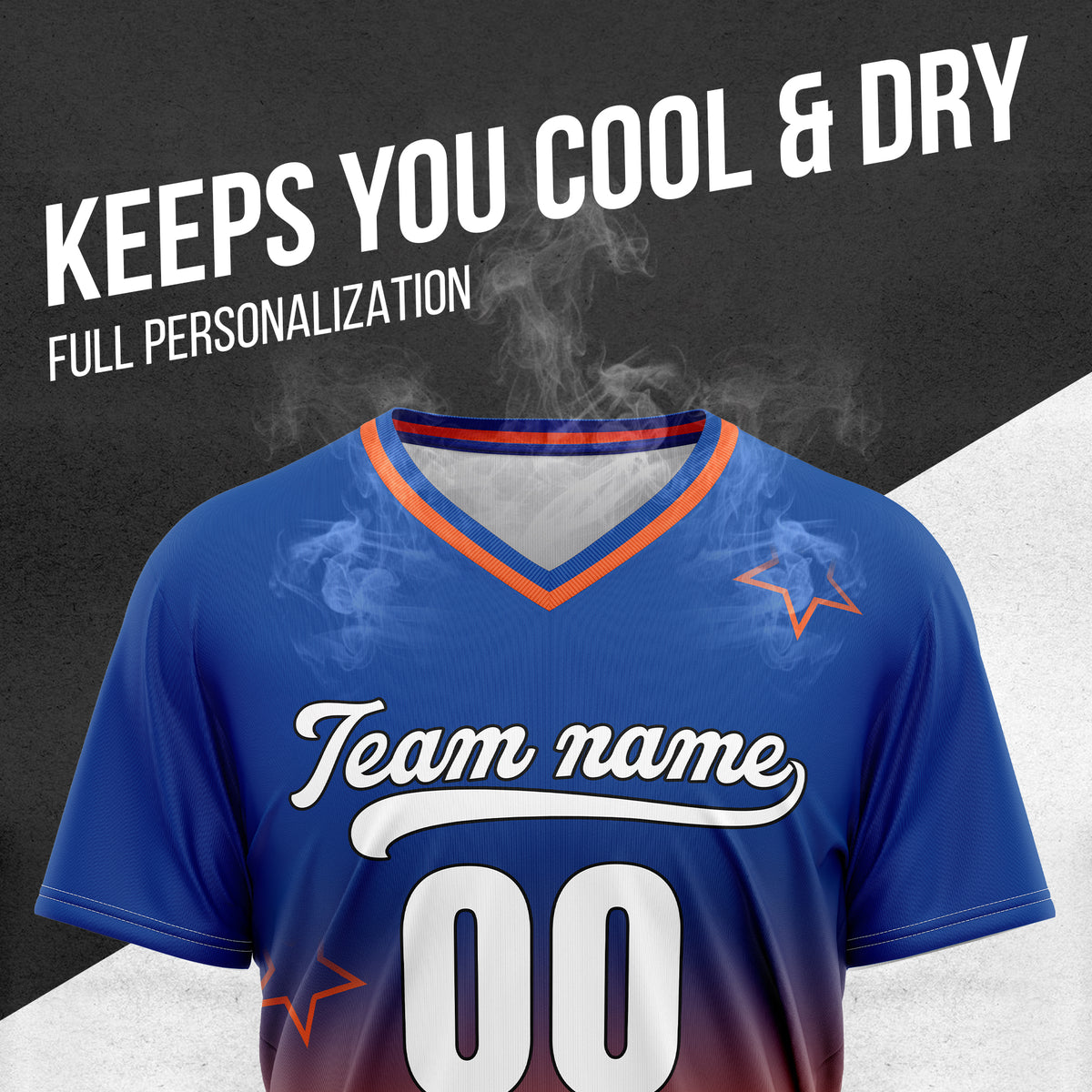 Custom Star Gradient Baseball Navy Sports Jersey Personalized Uniform with Name & Number