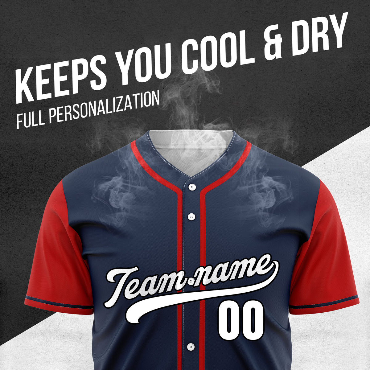 Custom Crimson Navy Raglan Style Baseball Sports Jersey Personalized Uniform with Name & Number