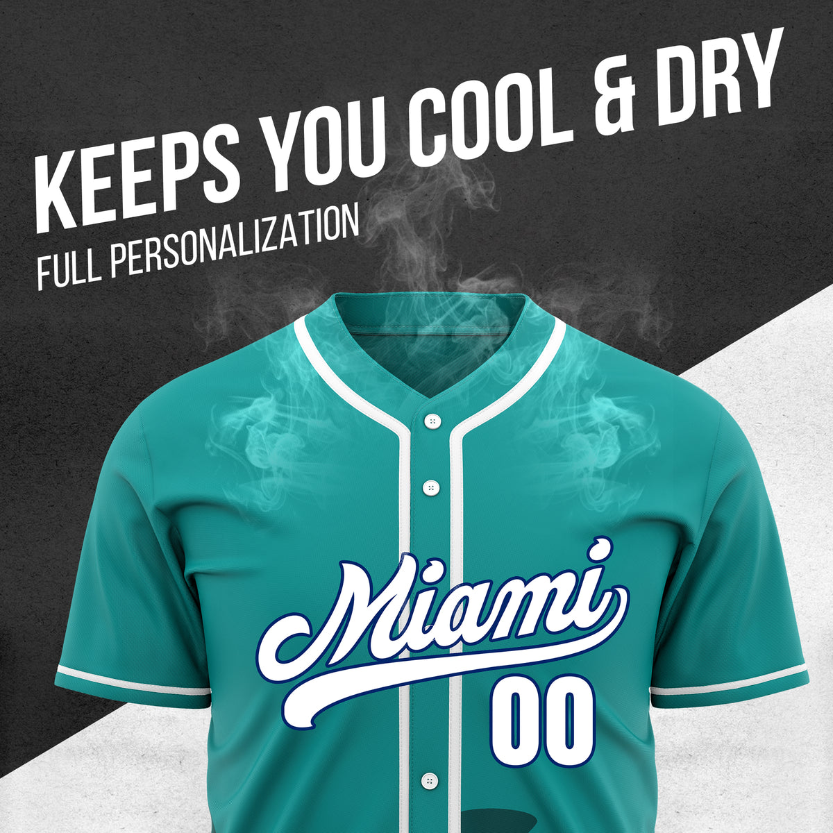 Custom City Tide Teal Baseball Sports Jersey Personalized Uniform with Name & Number