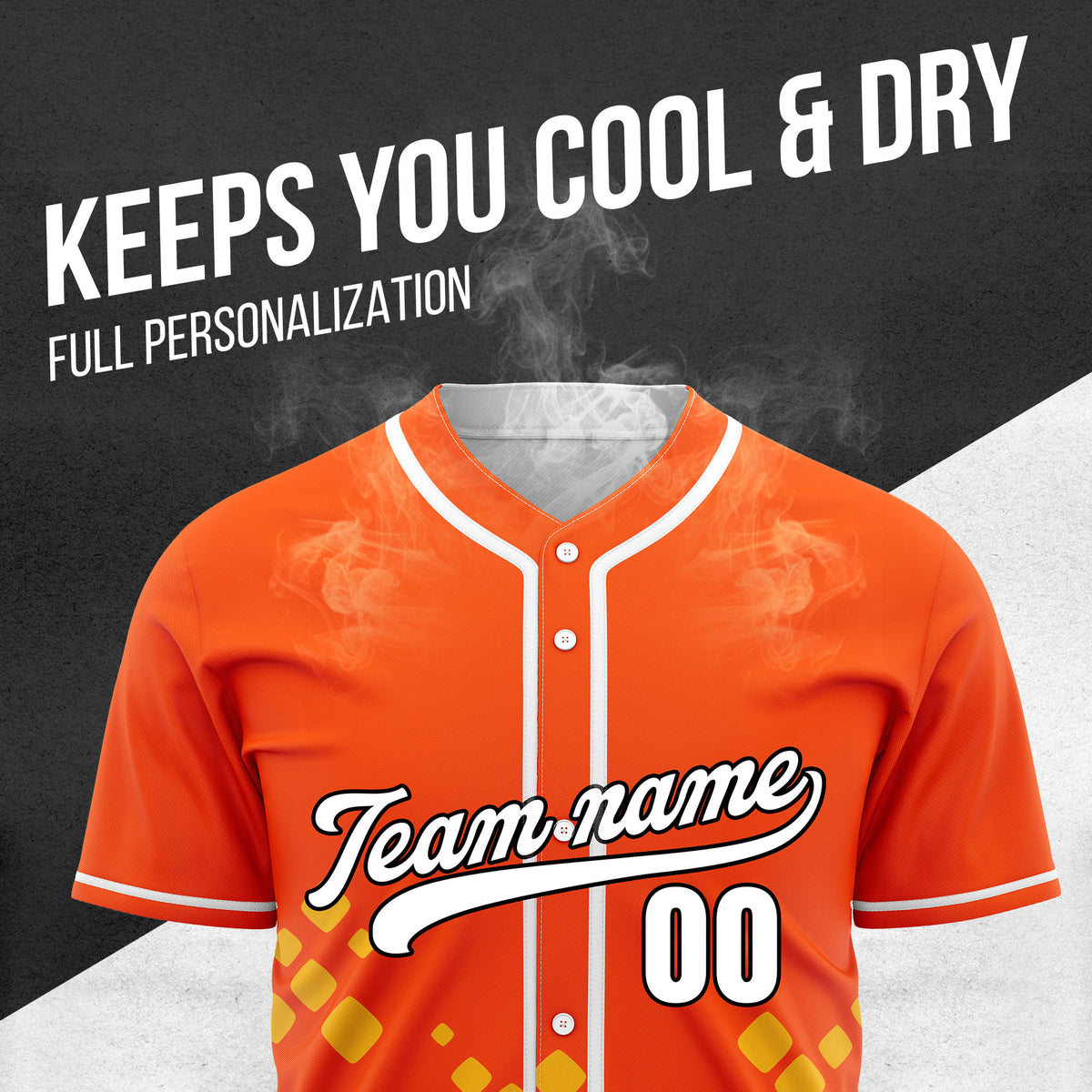 Custom Shadow Spark Orange Baseball Sports Jersey Personalized Uniform with Name & Number