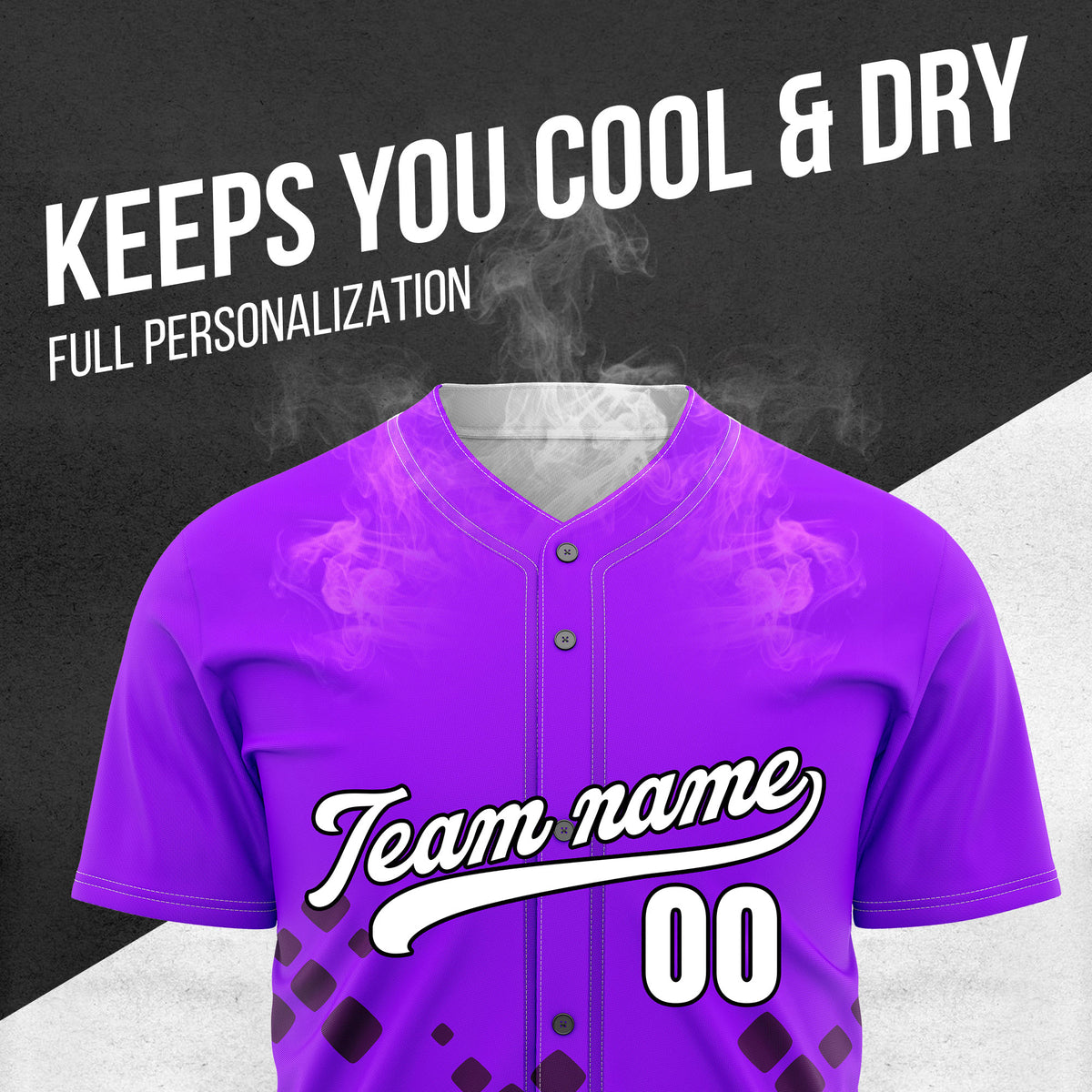 Custom Shadow Spark Purple Baseball Sports Jersey Personalized Uniform with Name & Number