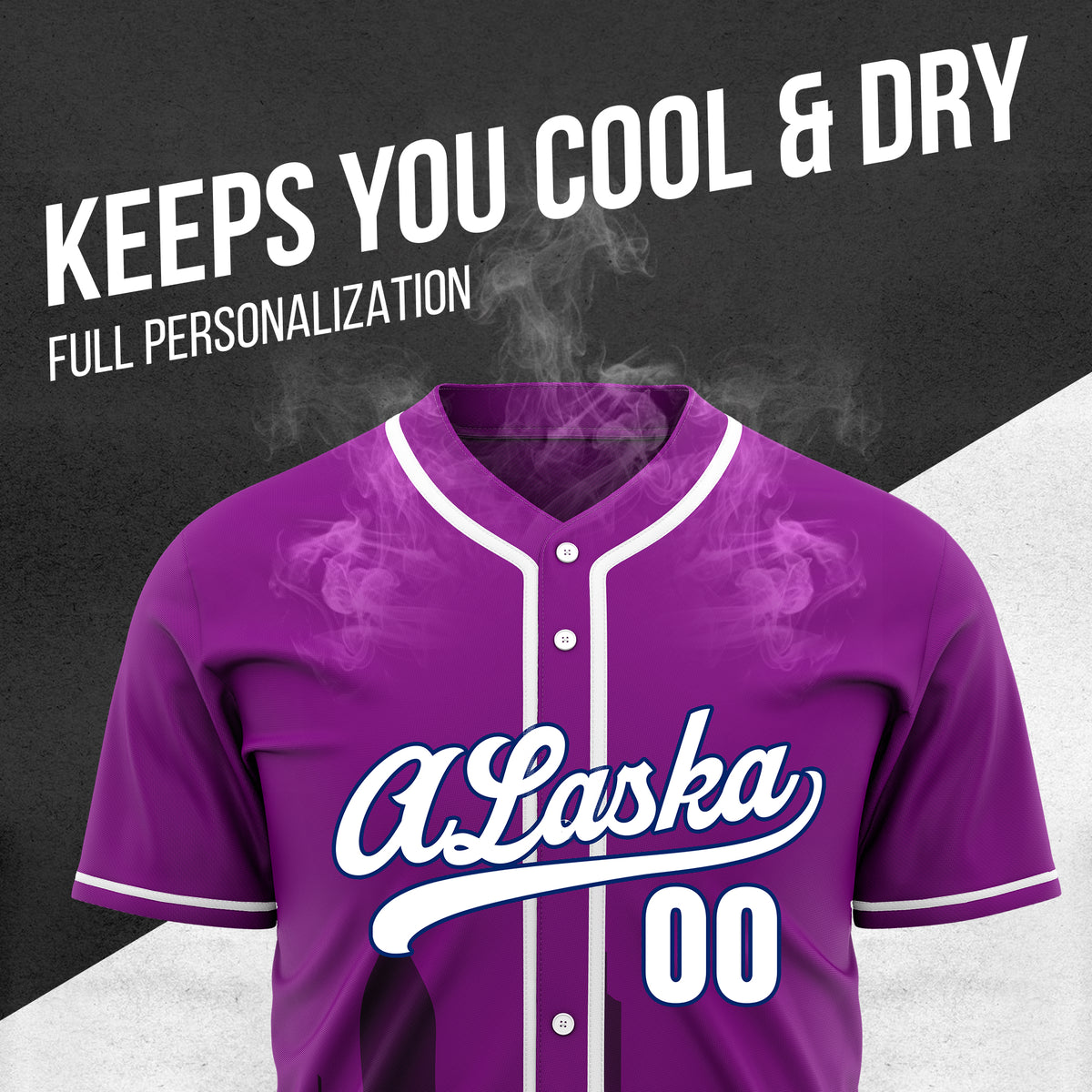 Custom City Horizon Purple Baseball Sports Jersey Personalized Uniform with Name & Number