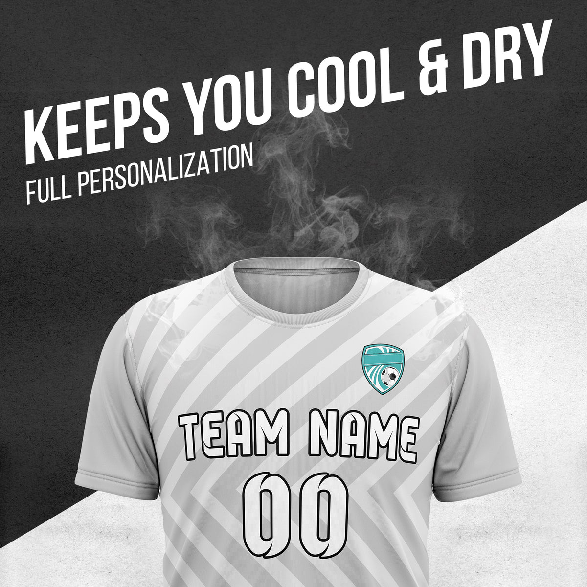 Custom Soccer R Stripes Pro Line Grey Sports Tops Jersey