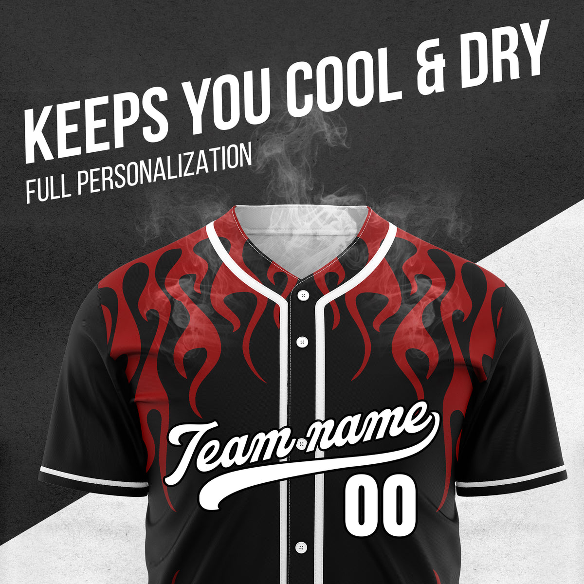 Custom Frostburn Black Baseball Sports Jersey Personalized Uniform with Name & Number
