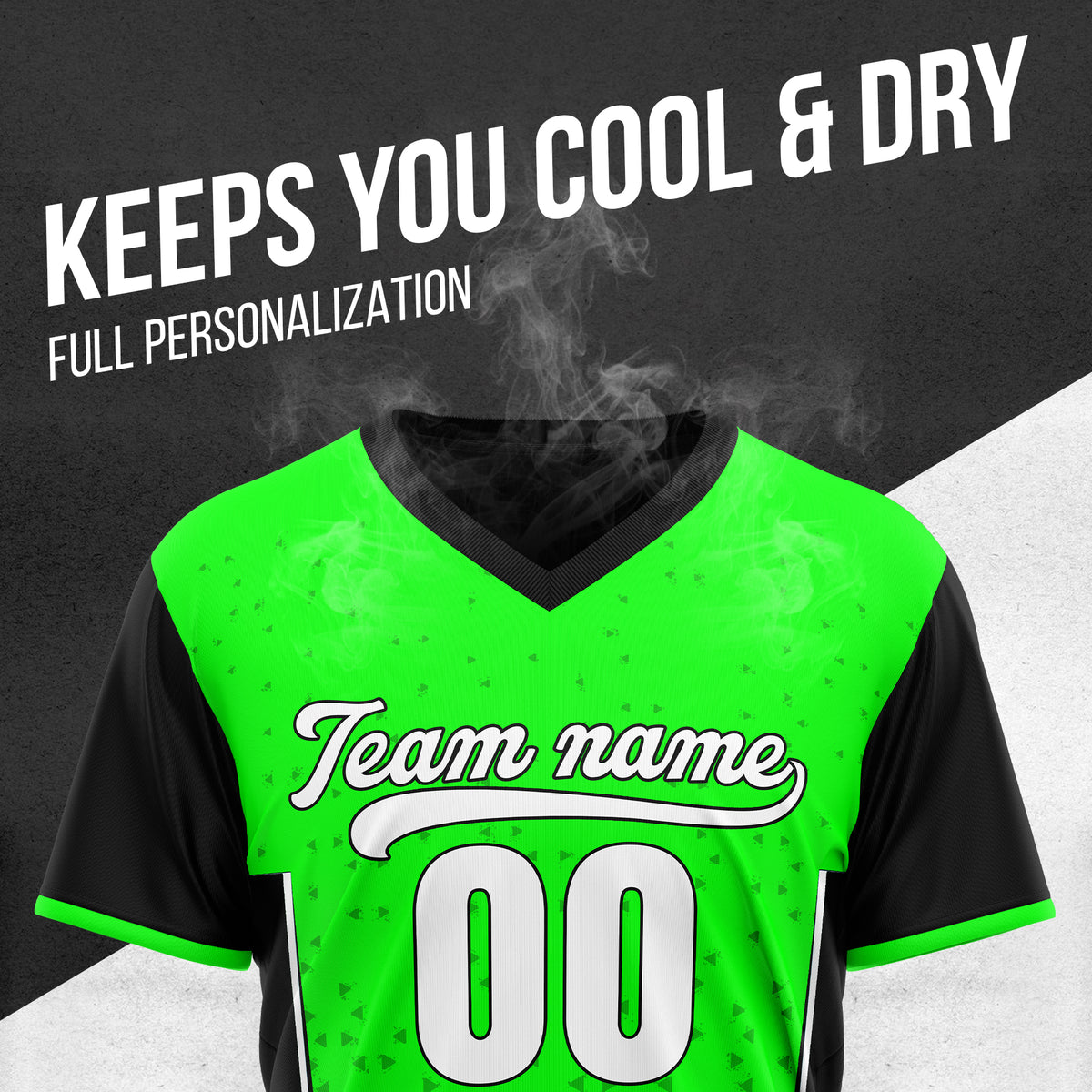 Custom HexaFade Green Pullover Baseball Sports Jersey Personalized Uniform with Name & Number