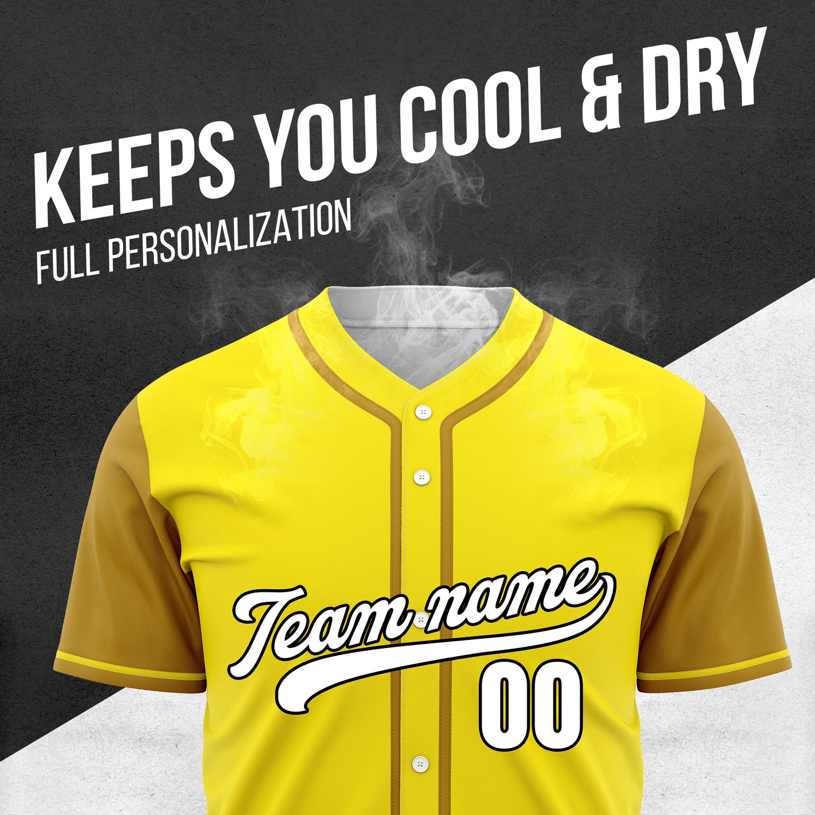 Custom Crimson Yellow Raglan Style Baseball Sports Jersey Personalized Uniform with Name & Number