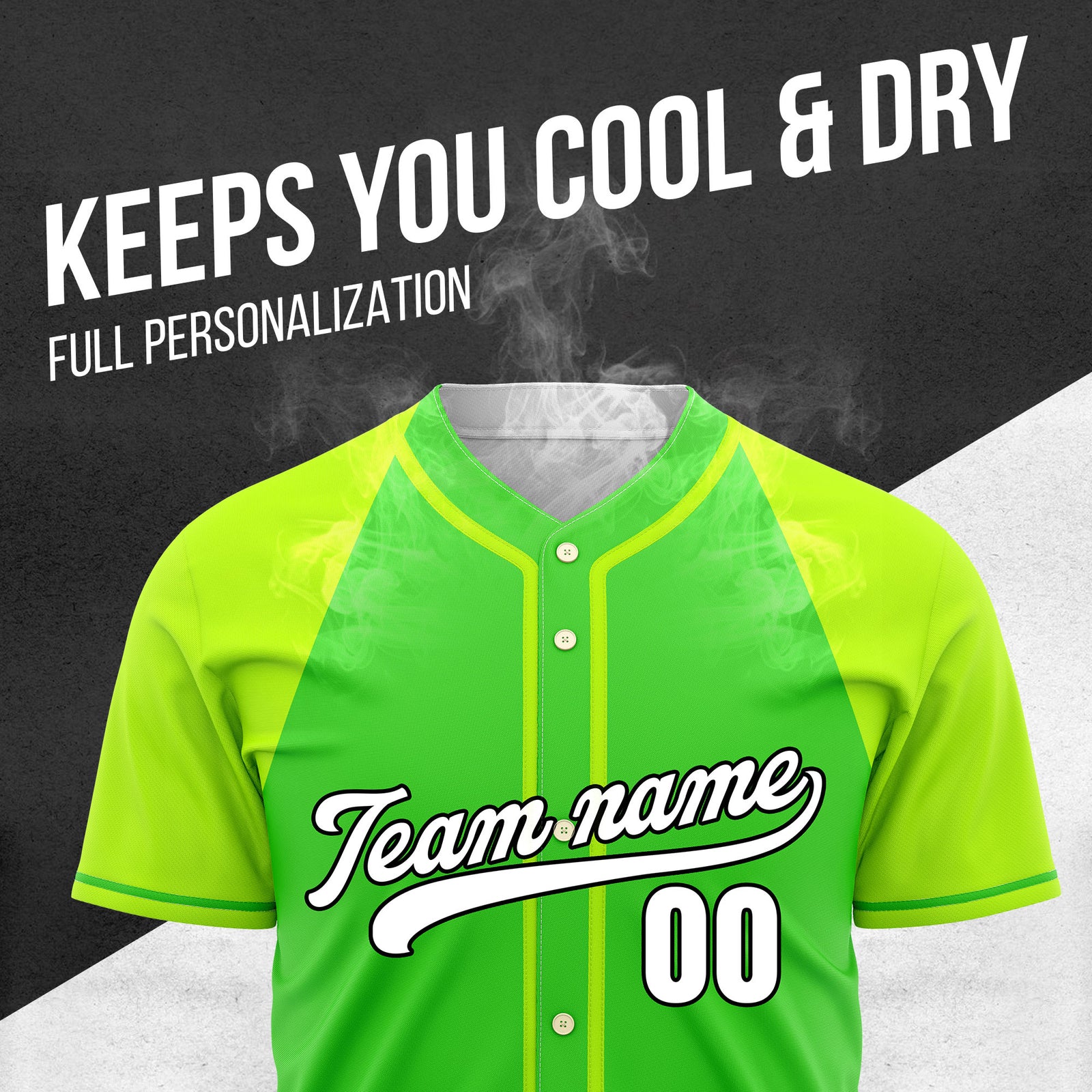Custom Desert Blaze Neon Green Greenhaki Raglan Style Baseball Sports Jersey Personalized Uniform with Name & Number