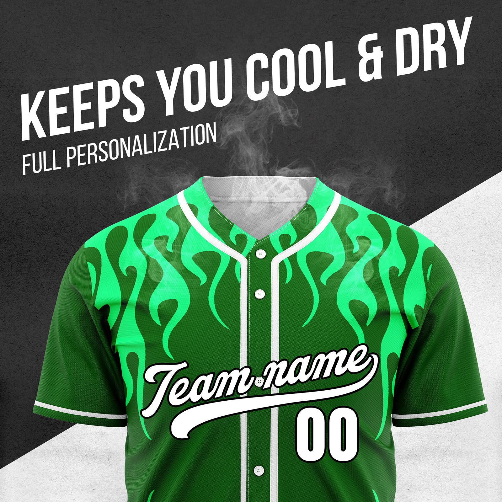 Custom Frostburn Green Baseball Sports Jersey Personalized Uniform with Name & Number