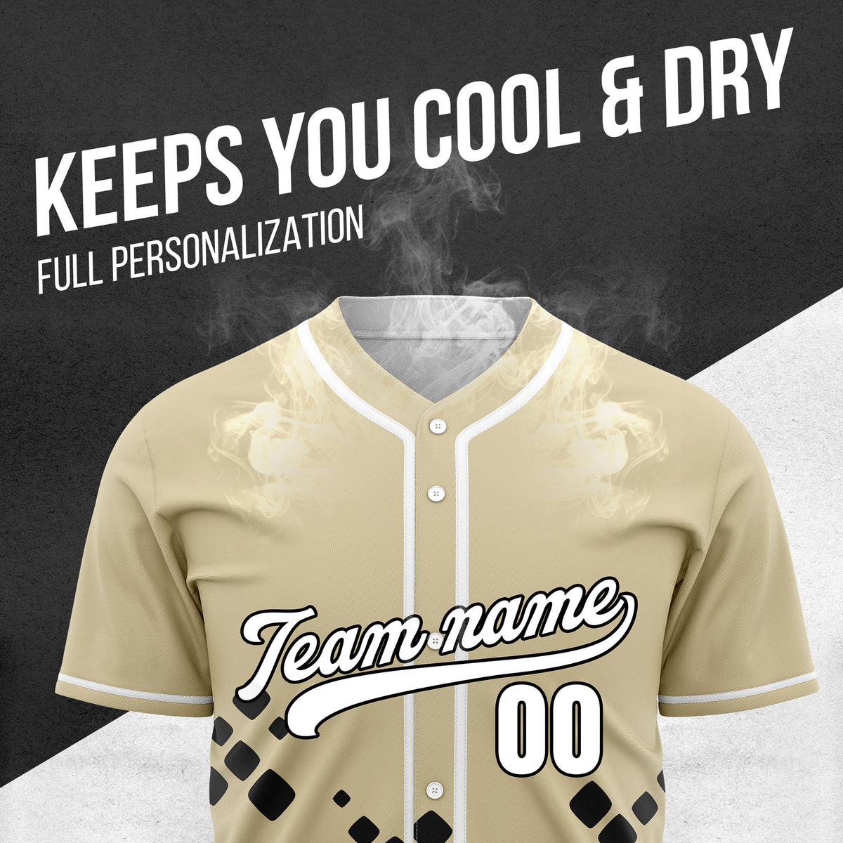 Custom Shadow Spark Khaki Baseball Sports Jersey Personalized Uniform with Name & Number