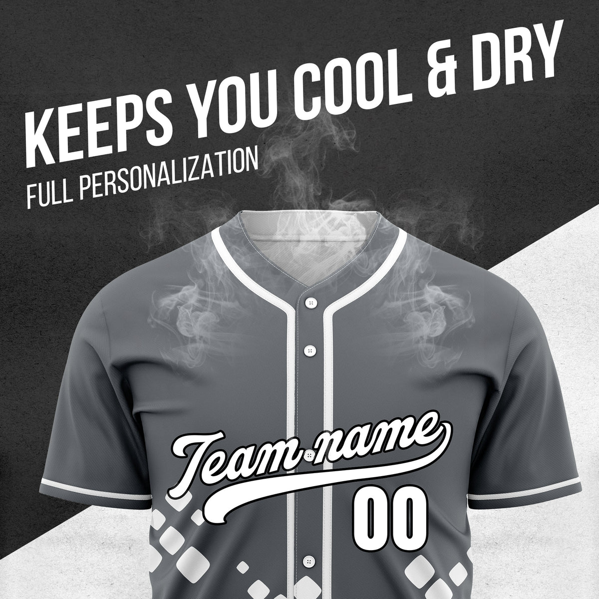 Custom Shadow Spark Dark Grey Baseball Sports Jersey Personalized Uniform with Name & Number