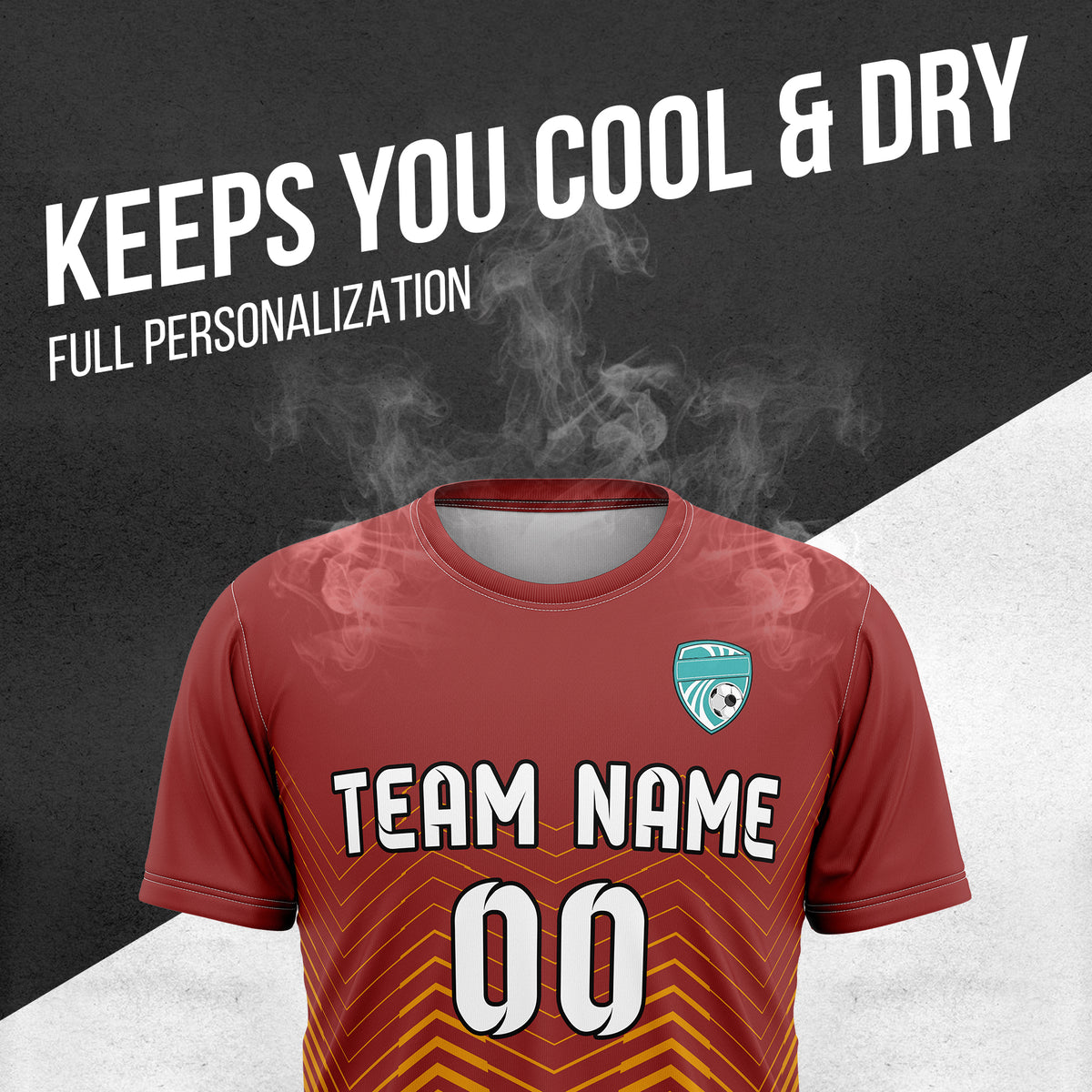 Custom Soccer R Side Pattern Red Apex Strike Sports Tops Jersey