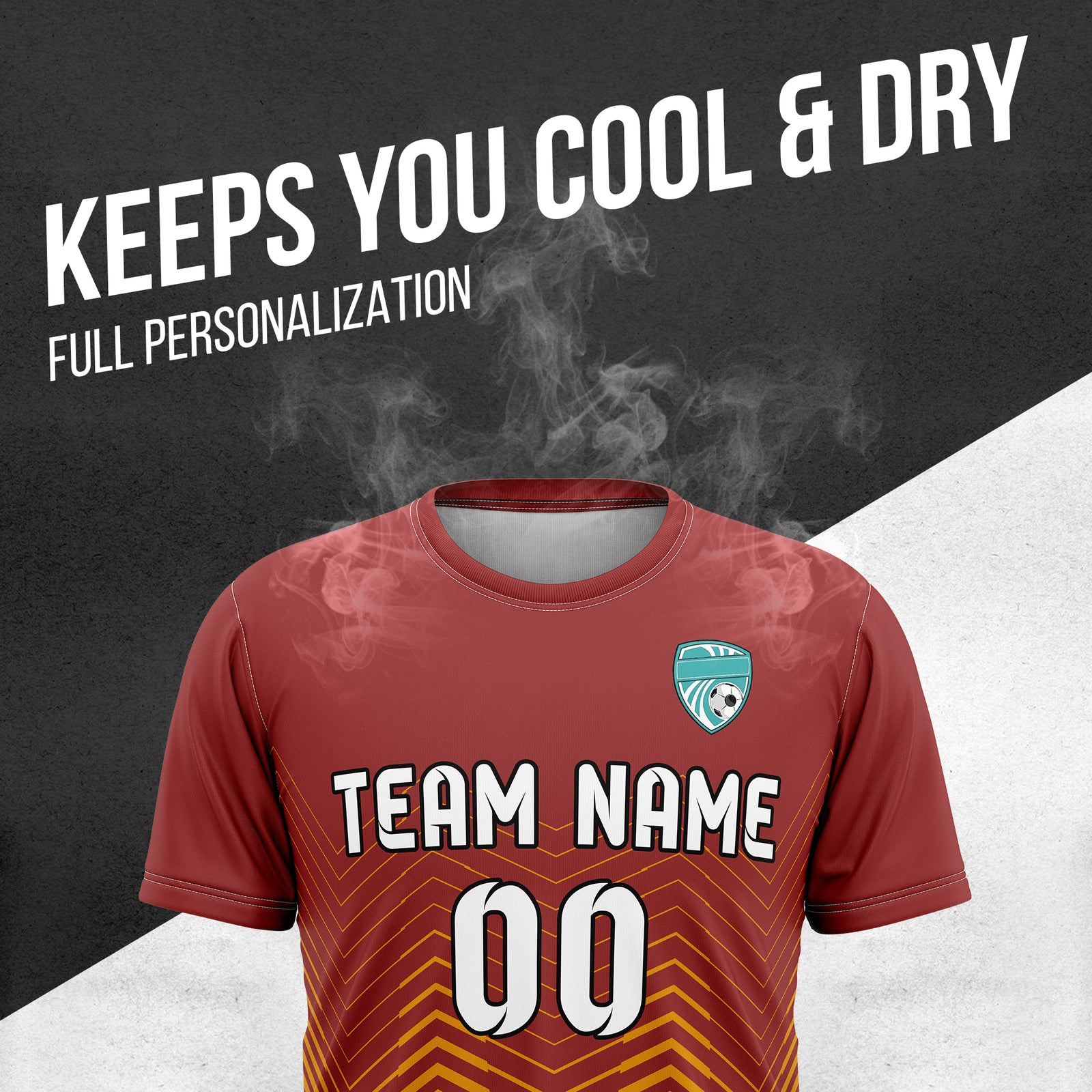 Custom Soccer R Side Pattern Red Apex Strike Sports Tops Jersey