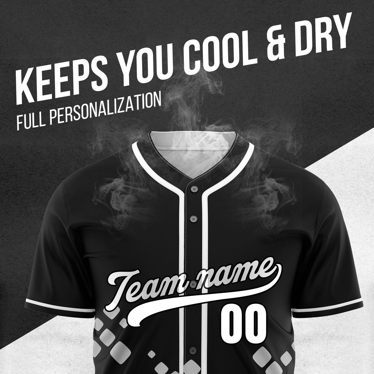 Custom Shadow Spark Black Baseball Sports Jersey Personalized Uniform with Name & Number