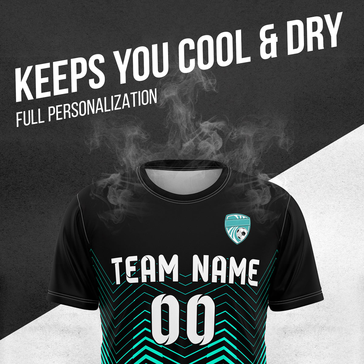 Custom Soccer R Side Pattern Black Apex Strike Sports Tops Jersey