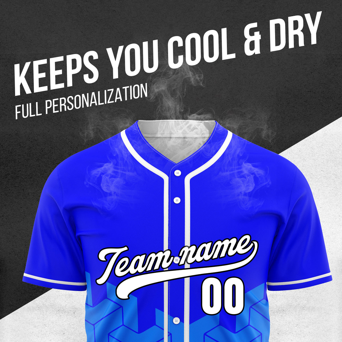 Custom Grid Iron Blue Baseball Sports Jersey Personalized Uniform with Name & Number