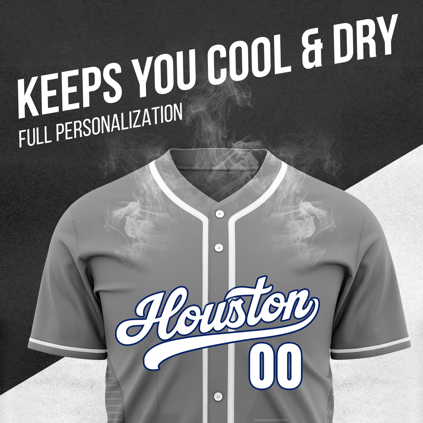 Custom City Pulse Grey Baseball Sports Jersey Personalized Uniform with Name & Number