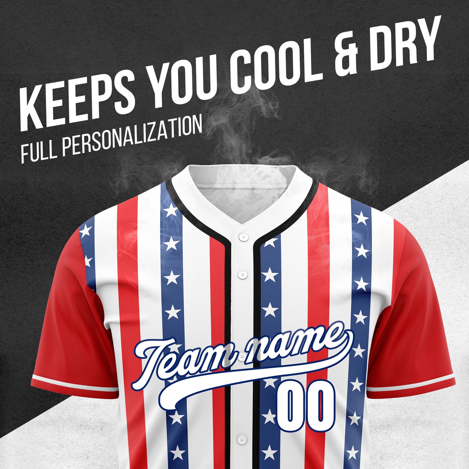 Custom USA Heritage Baseball Sports Jersey Personalized Uniform with Name & Number
