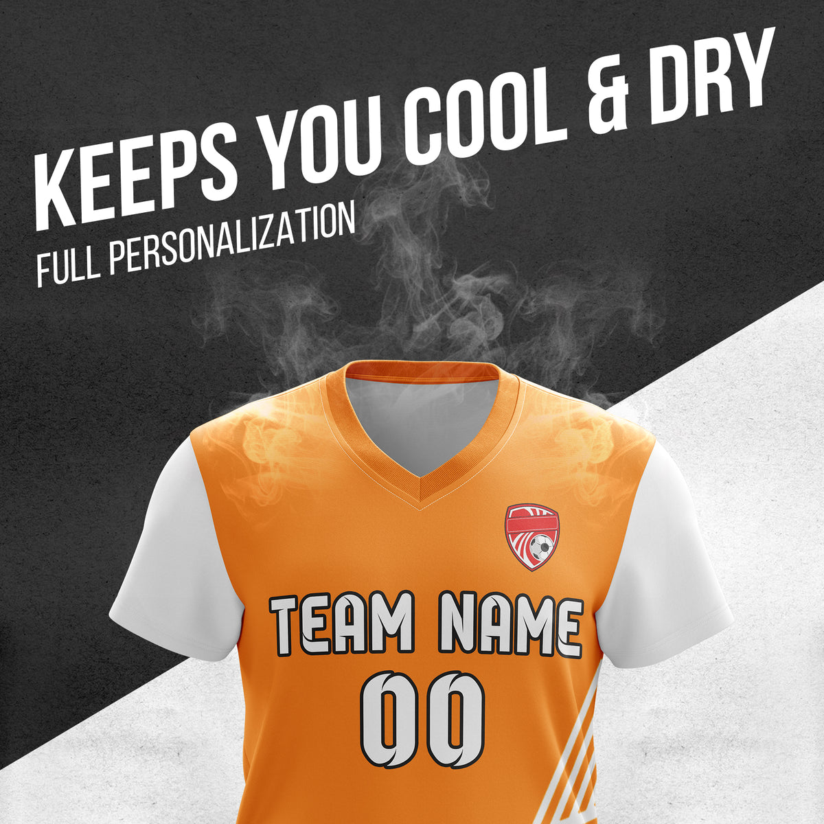Custom Rapid Line Orange Soccer Sport Tops Jersey