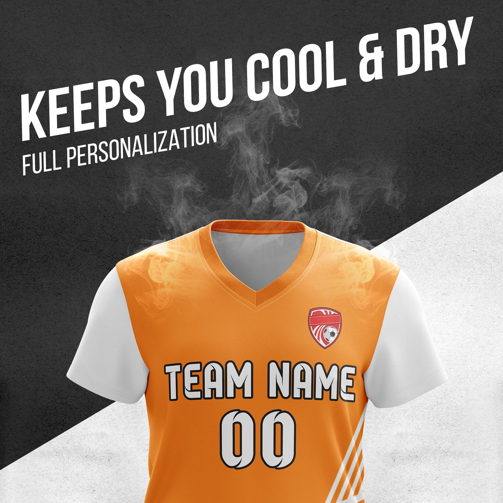 Custom Rapid Line Orange Soccer Sport Tops Jersey