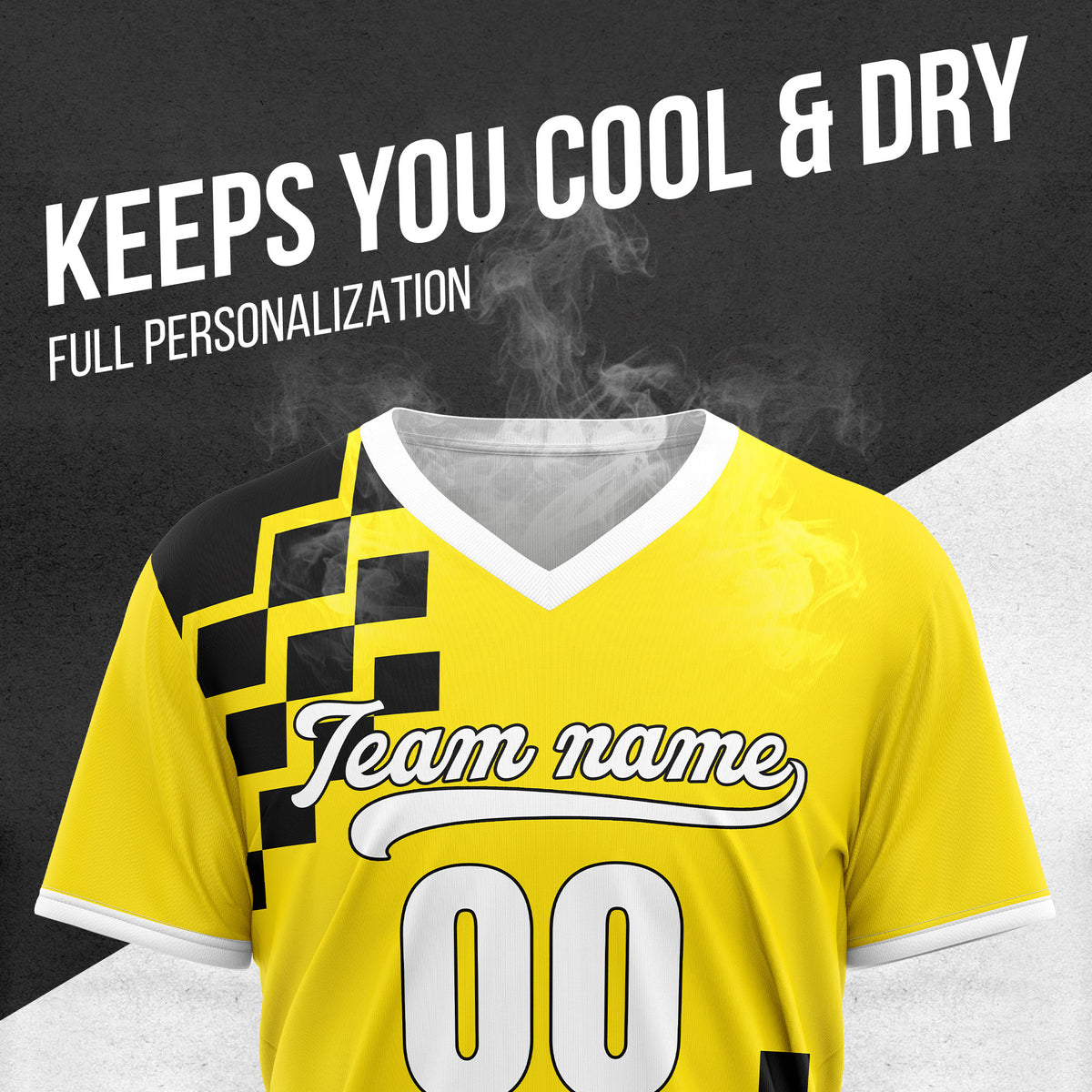 Custom Shadow Pixel Yellow Baseball Sports Jersey Personalized Uniform with Name & Number