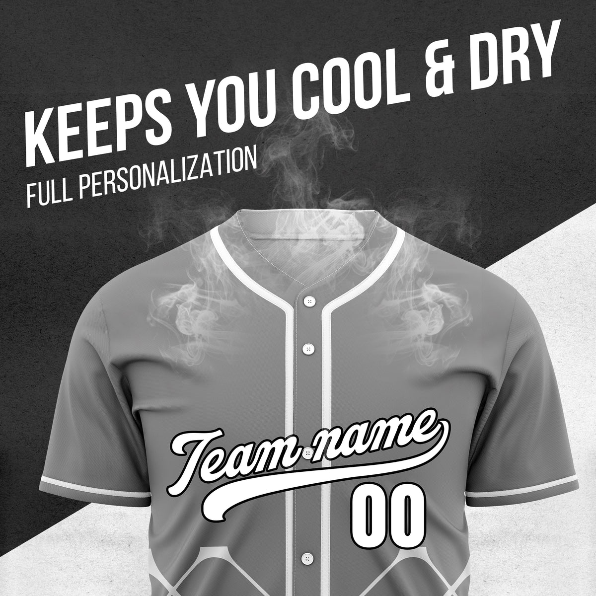 Custom Gridlock Grey Baseball Sports Jersey Personalized Uniform with Name & Number