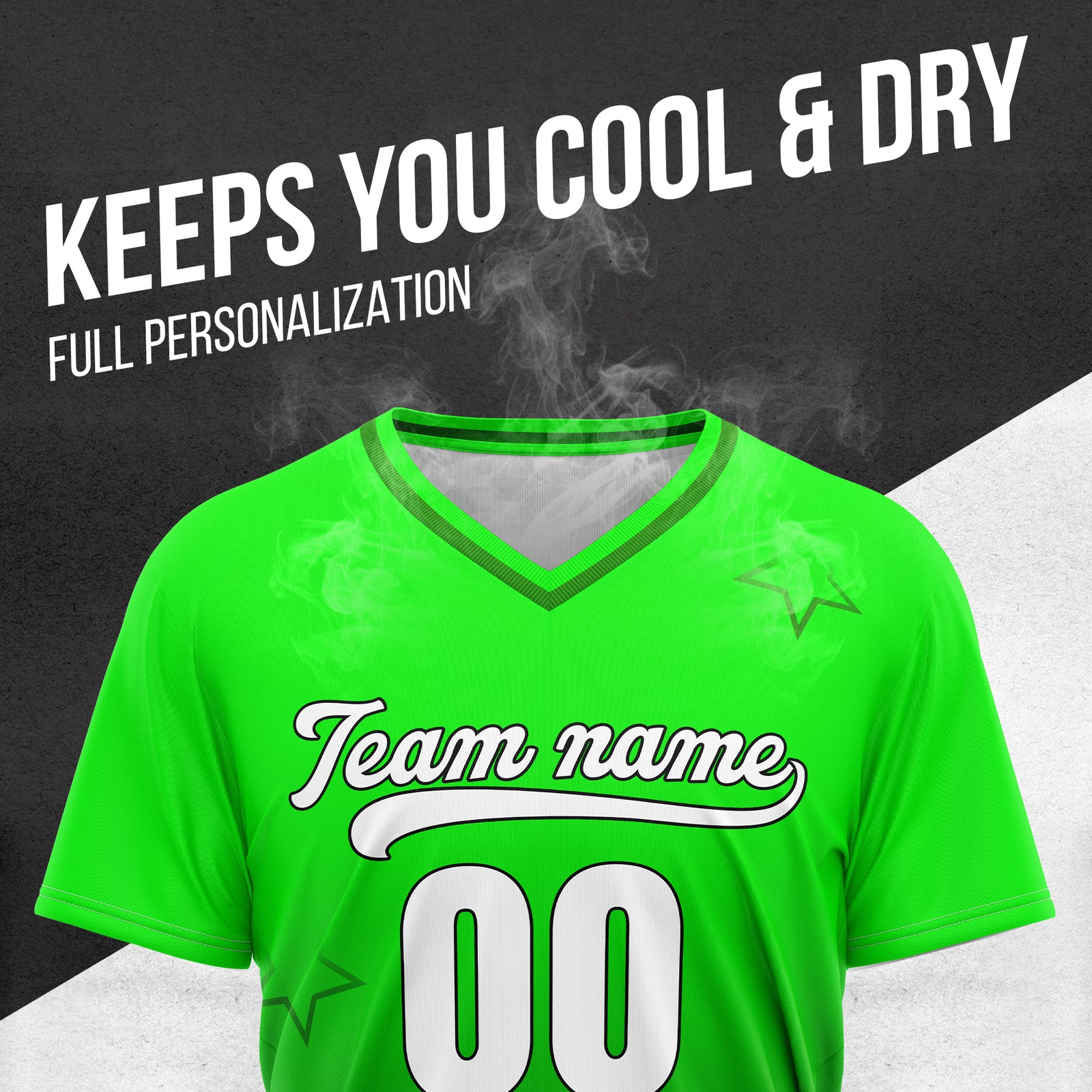 Custom Star Gradient Baseball Neon Green Sports Jersey Personalized Uniform with Name & Number