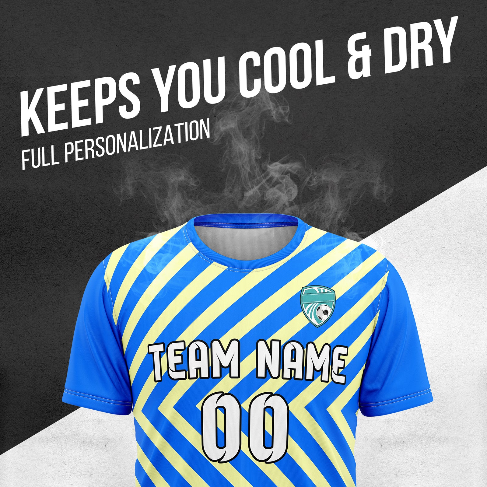 Custom Soccer R Stripes Pro Line Blue Sports Tops Jersey
