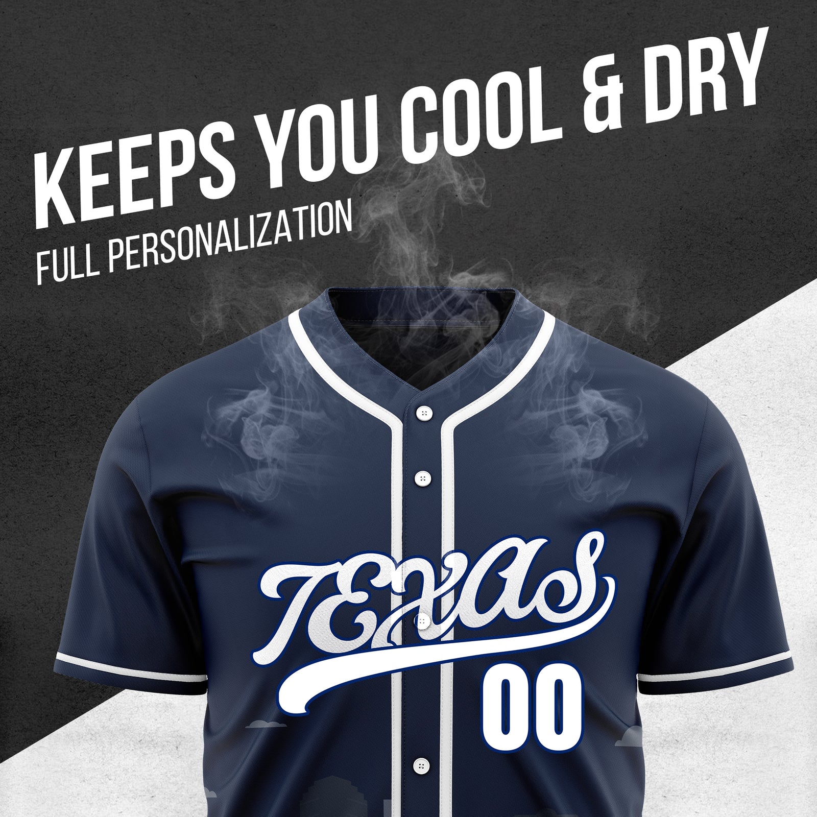Custom City Lights Navy Baseball Sports Jersey Personalized Uniform with Name & Number
