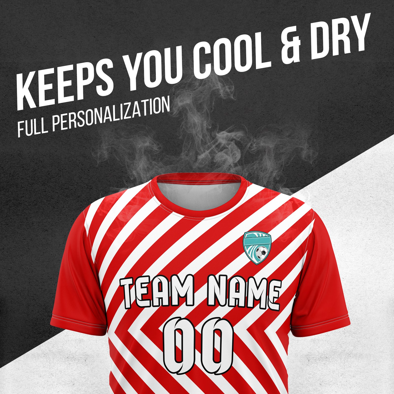 Custom Soccer R Stripes Pro Line Red Sports Tops Jersey