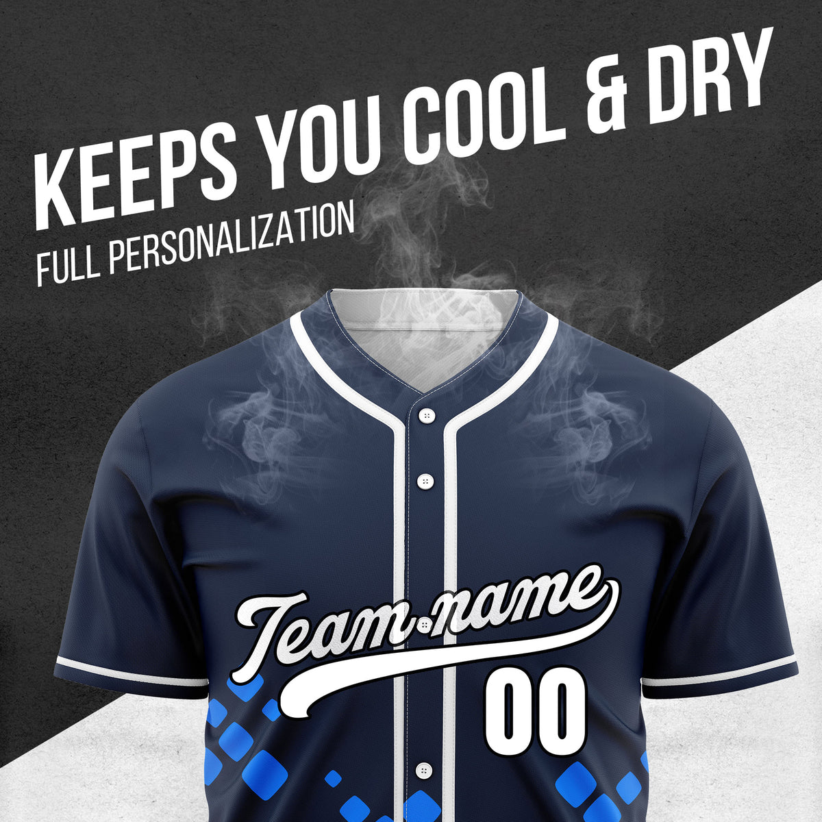 Custom Shadow Spark Navy Baseball Sports Jersey Personalized Uniform with Name & Number