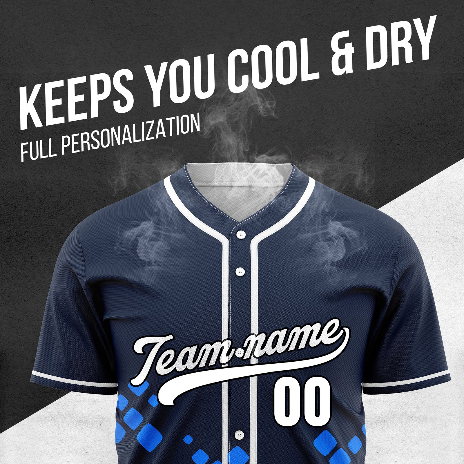 Custom Shadow Spark Navy Baseball Sports Jersey Personalized Uniform with Name & Number