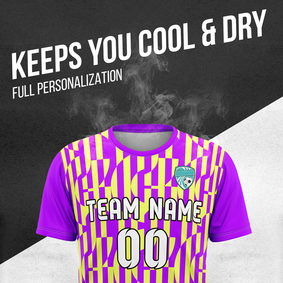 Custom Soccer Round Neck Purple Cyclone Tops Jersey