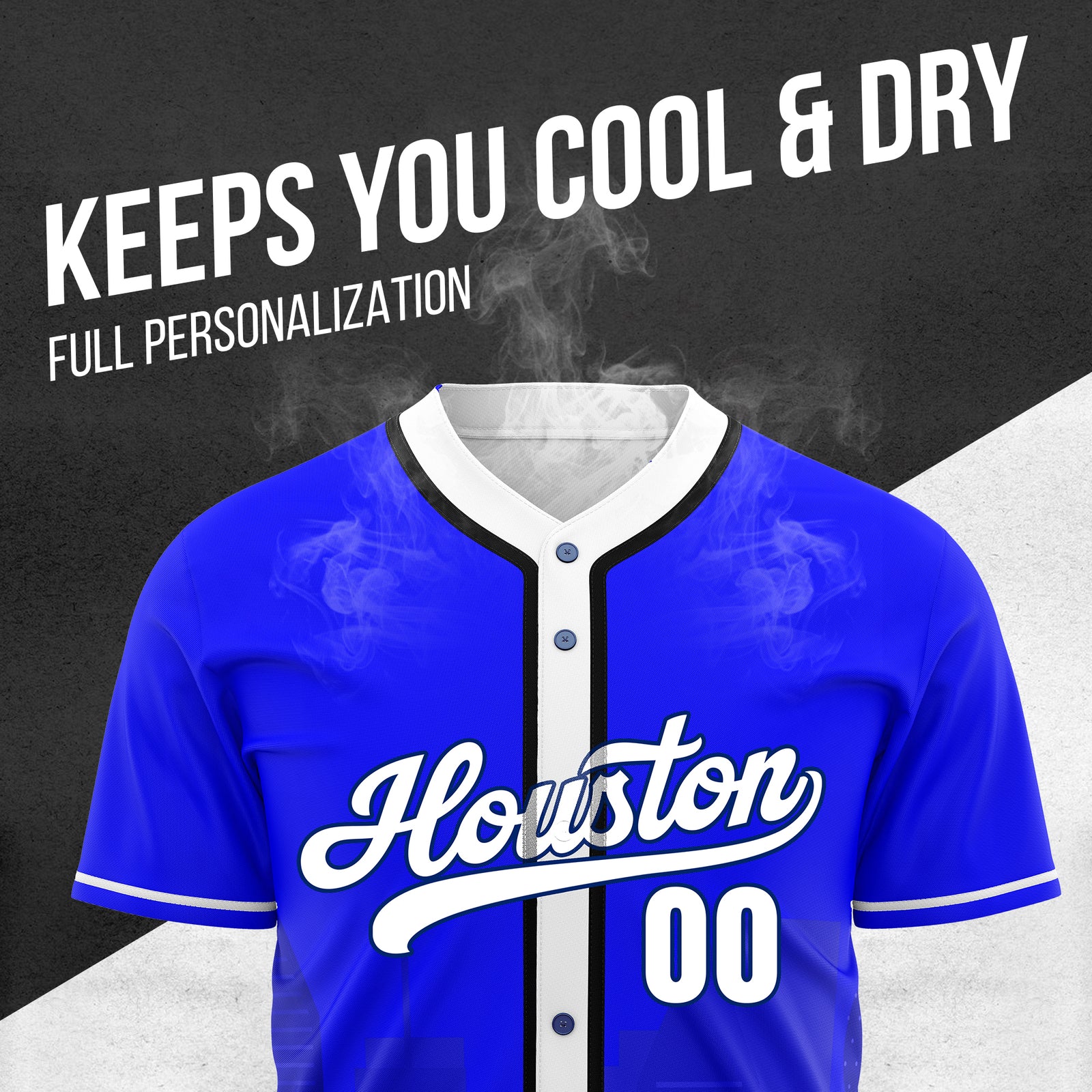 Custom City Pulse Blue Baseball Sports Jersey Personalized Uniform with Name & Number